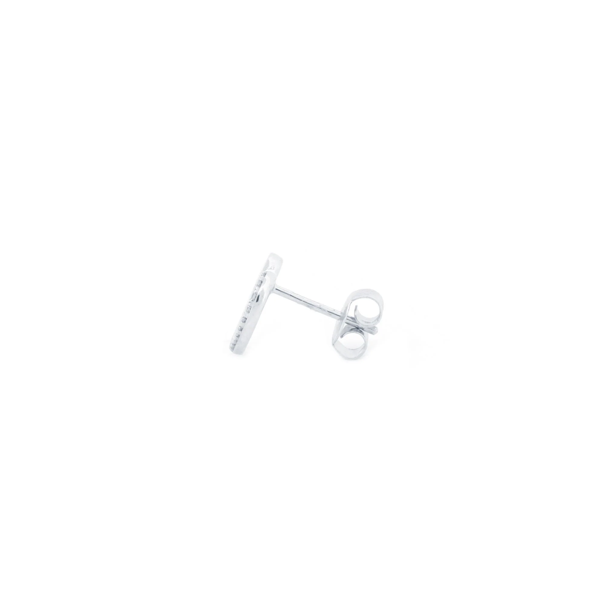 9ct White Gold 0.06ct Diamond Heart Earrings - Image 2