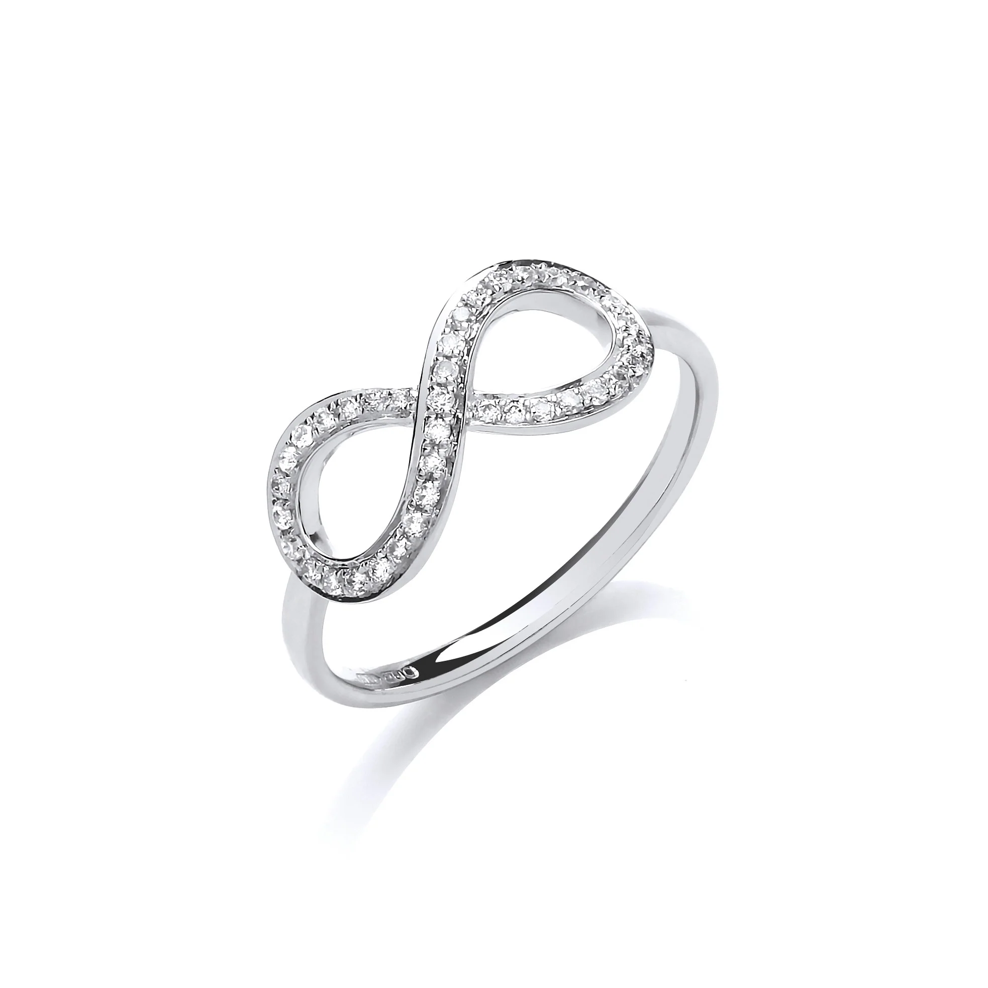 9ct White Gold 0.13ct Infinity Dress Ring - 9ct Gold