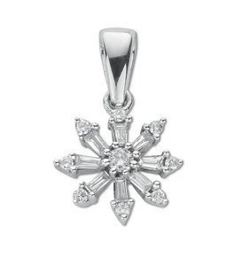 9ct White Gold 0.25ct Diamond Cluster Pendant - 9ct Gold
