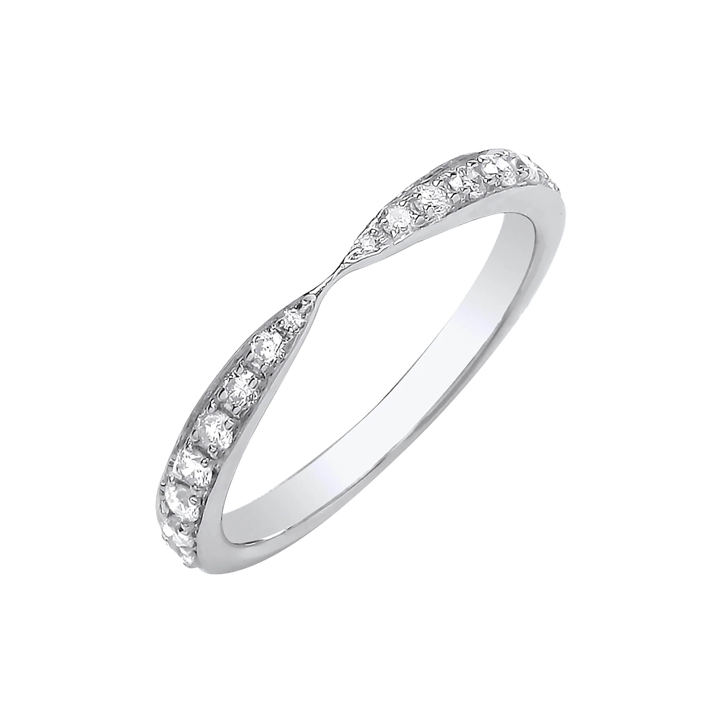 9ct White Gold 0.25ct Diamond Pinched Eternity Ring - 9ct Gold