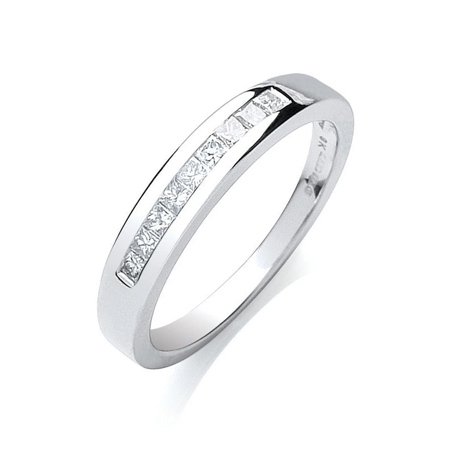 9ct White Gold 0.25ct Princess Cut Diamond Eternity Ring - 9ct Gold