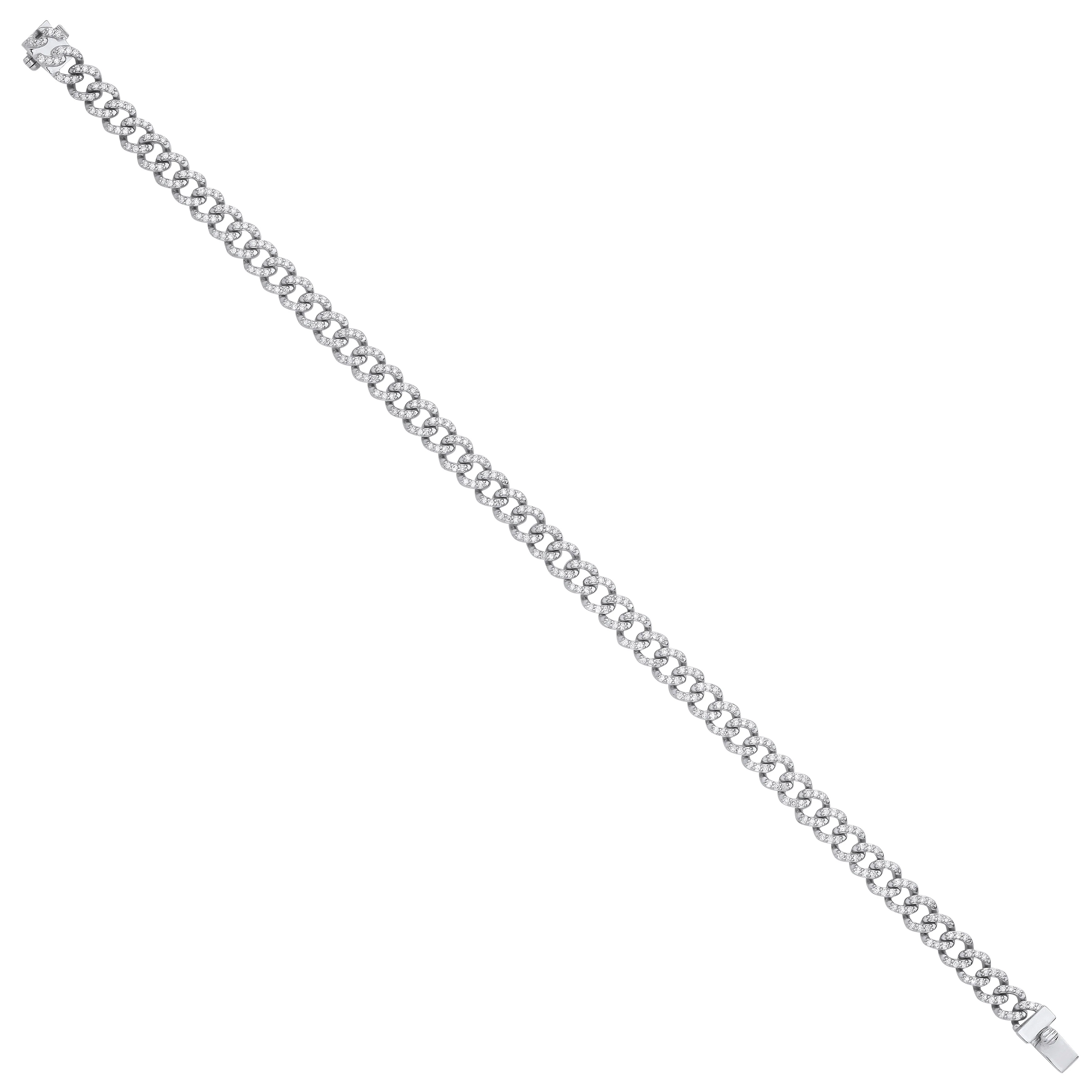 9ct White Gold 1.00ctw Gents Bracelet - 9ct Gold