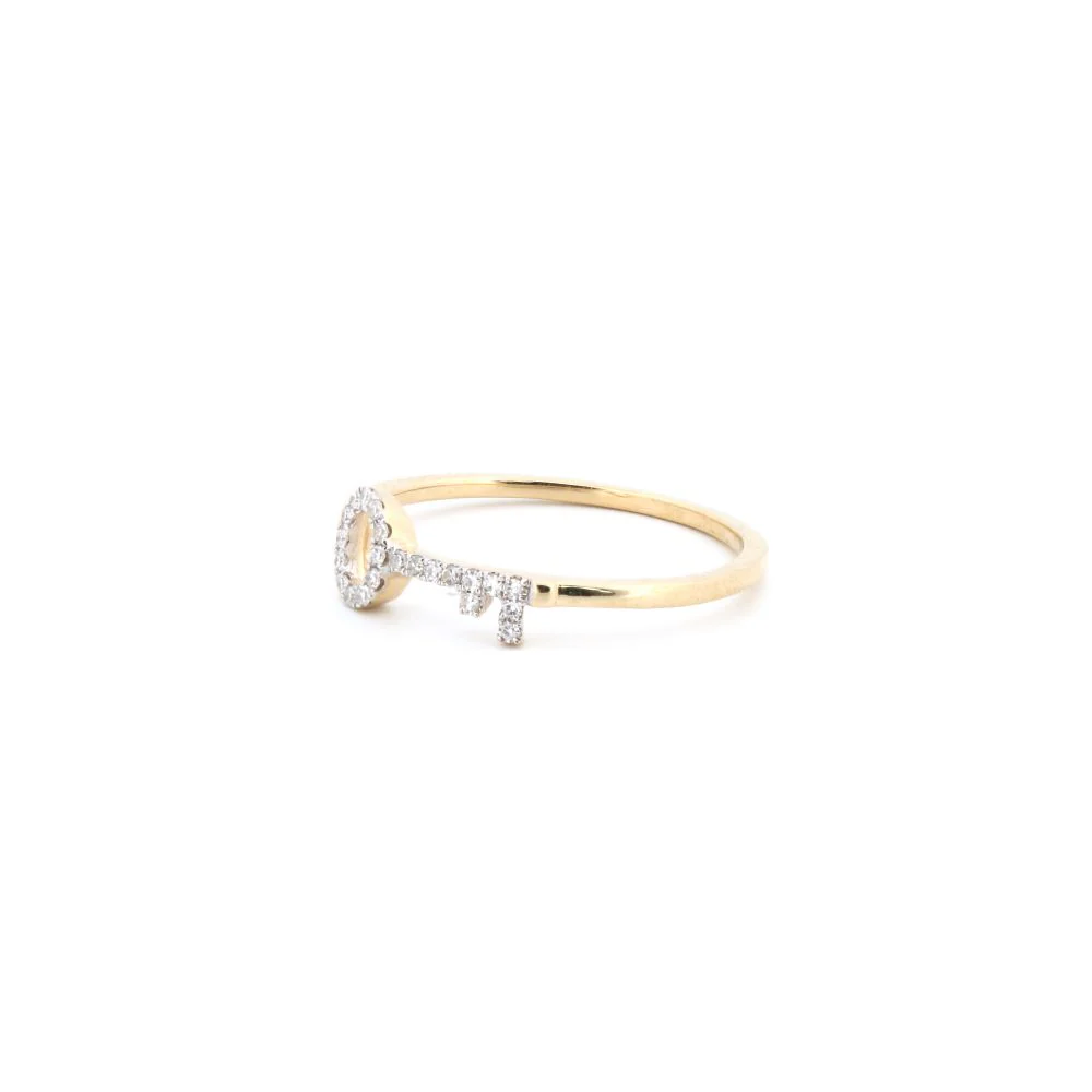 9ct Yellow 0.07ct Natural Diamond Key Ring - Image 2