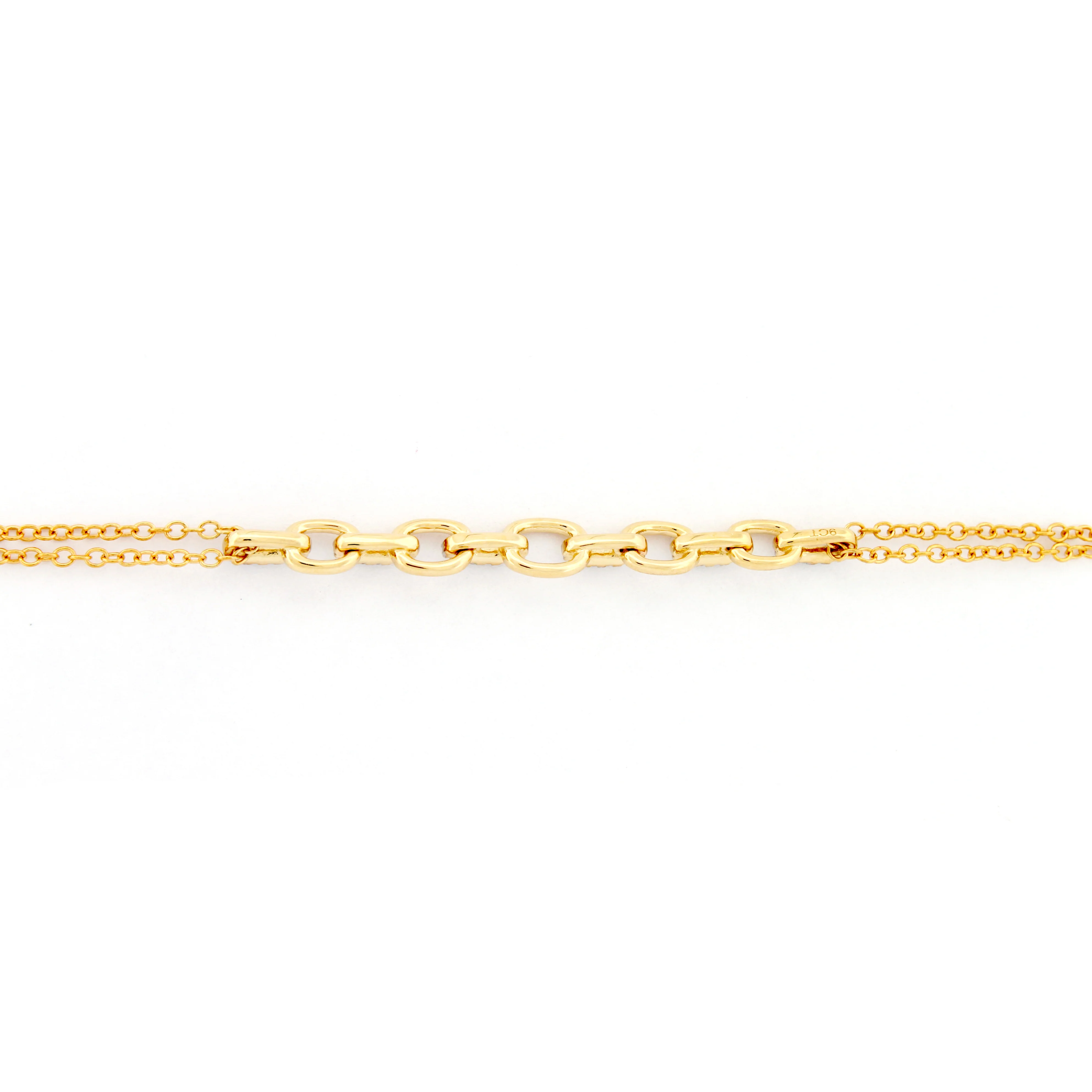 9ct Yellow 0.10ct Diamond Links Bracelet - Image 2