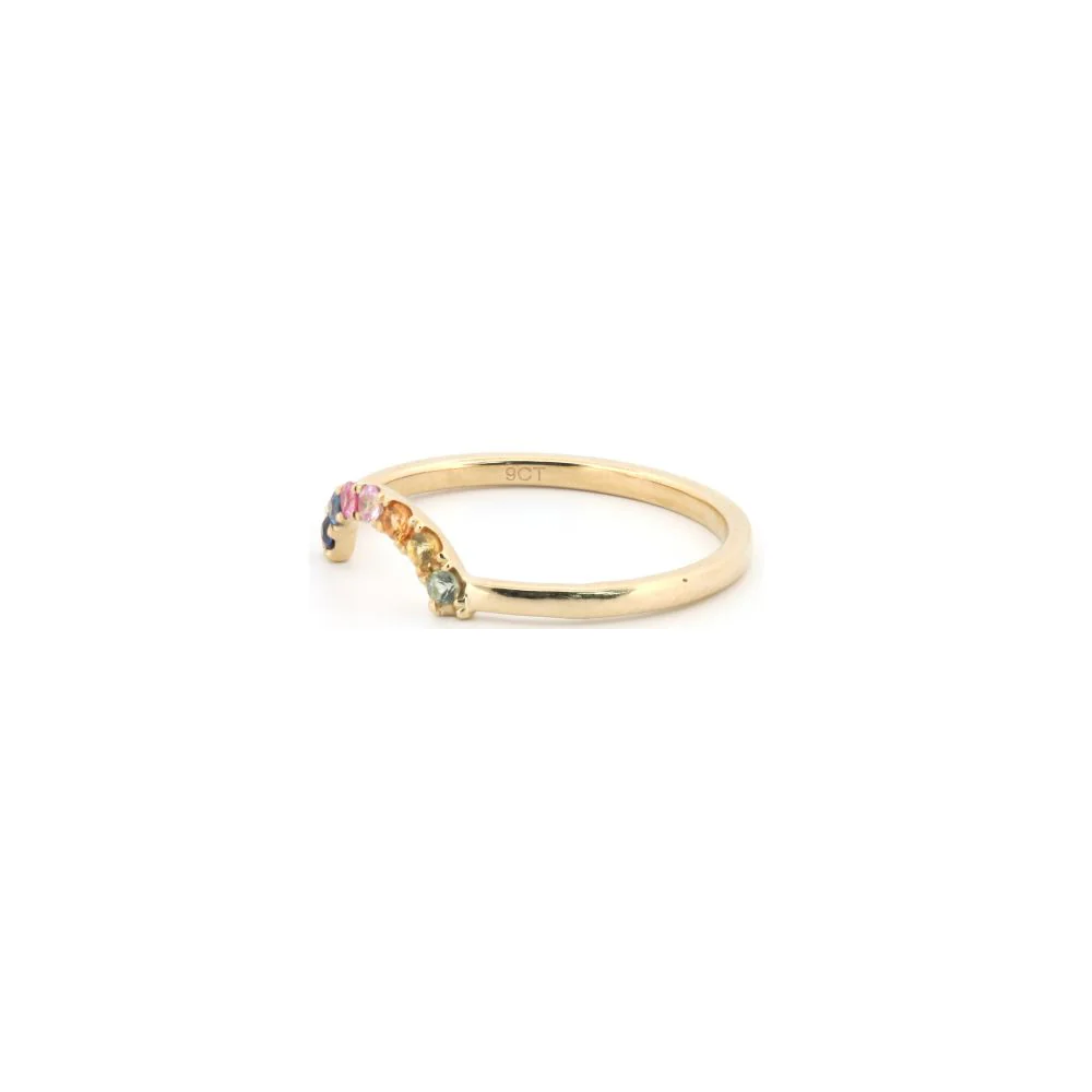 9ct Yellow 0.15ct Rainbow Saph Ring - Image 2