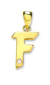 9ct Yellow Gold 0.01ct Diamond F Initial - 9ct Gold - Image 2