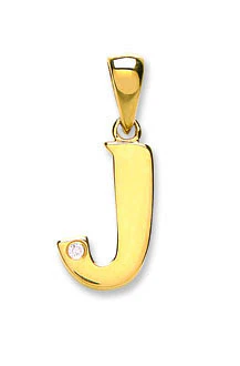 9ct Yellow Gold 0.01ct Diamond J Initial - 9ct Gold - Image 2