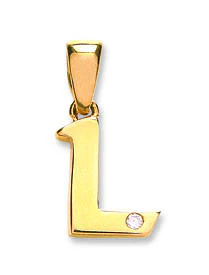 9ct Yellow Gold 0.01ct Diamond L Initial - 9ct Gold - Image 2