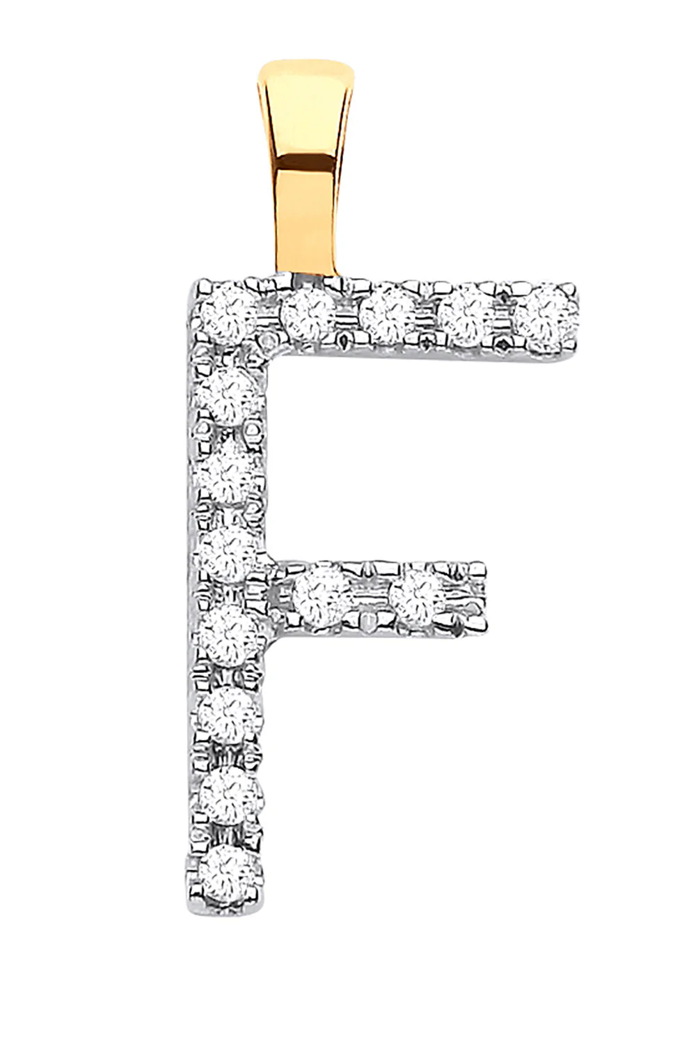 9ct Yellow Gold 0.05ct Diamond F Initial - 9ct Gold - Image 2