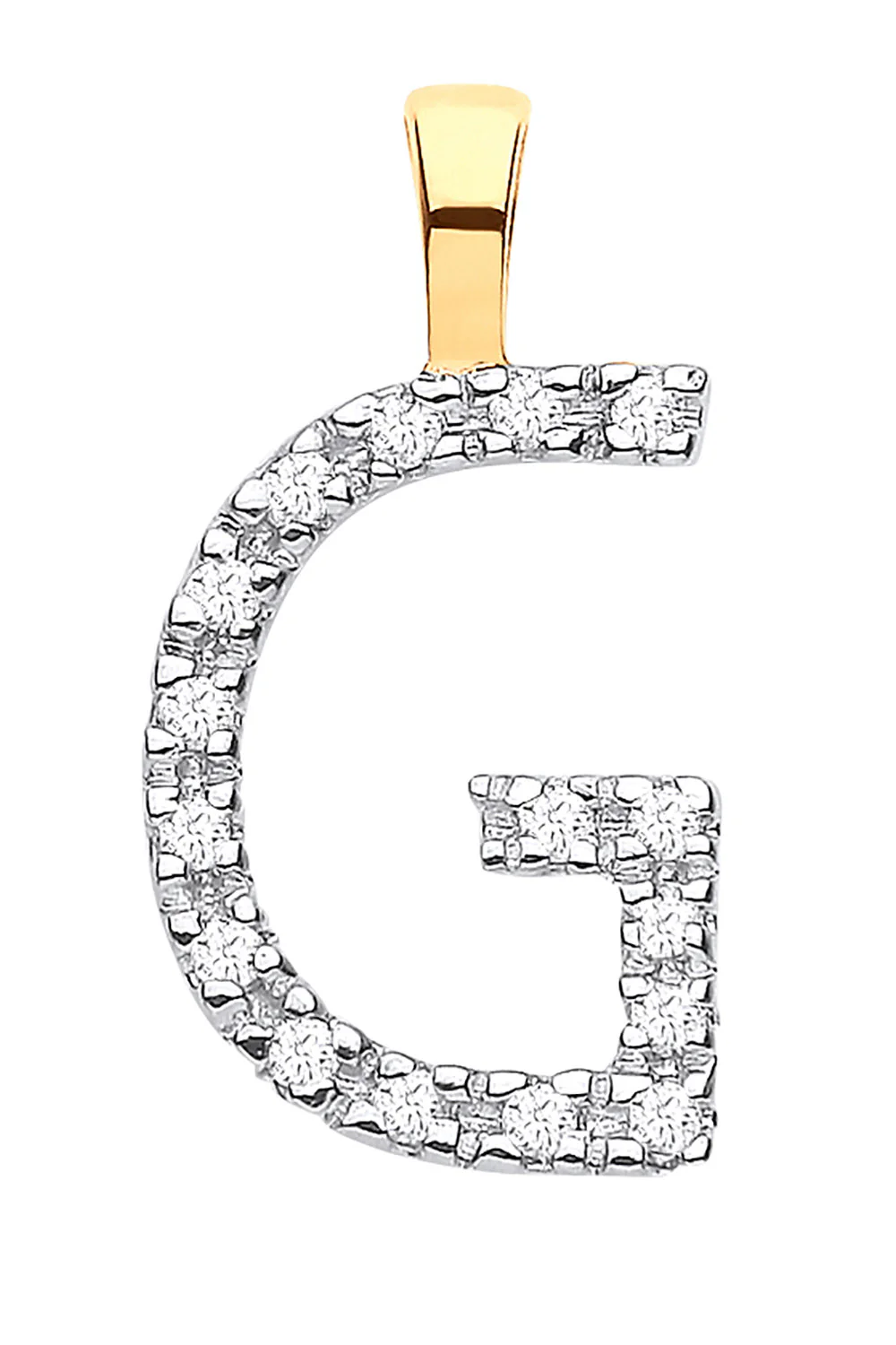 9ct Yellow Gold 0.05ct Diamond G Initial - 9ct Gold