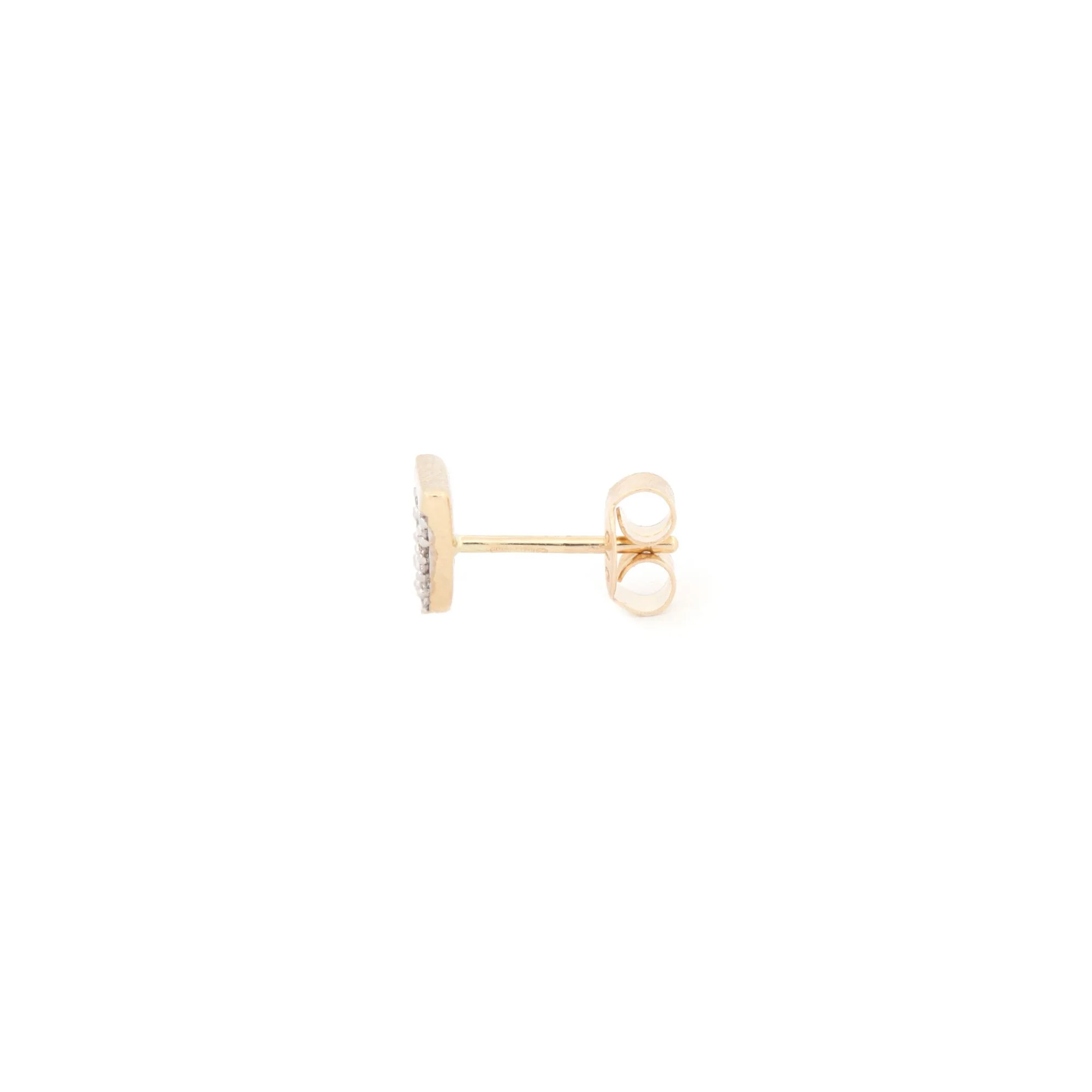 9ct Yellow Gold 0.06ct Diamond Triangle Earrings - Image 2
