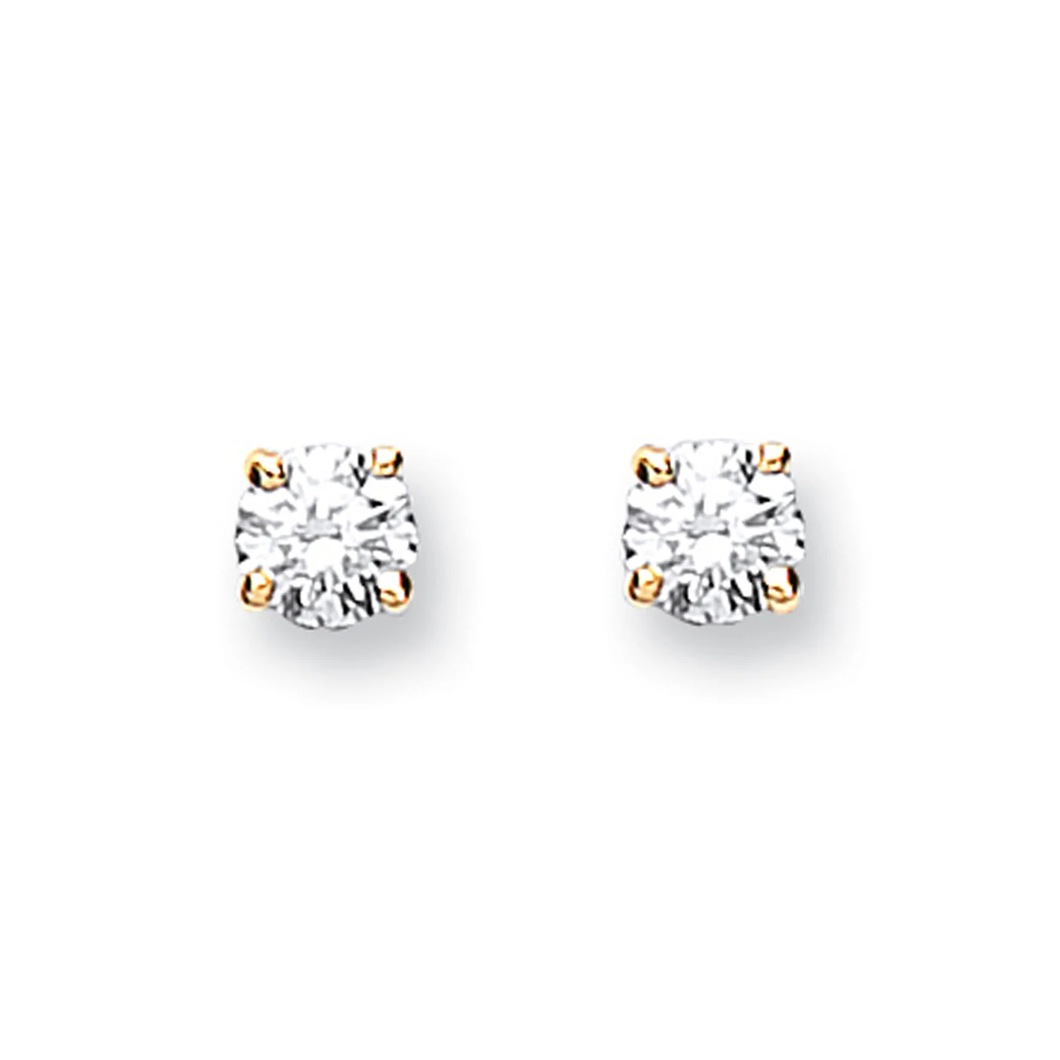 9ct Yellow Gold 0.25ct Claw Set Diamond Stud Earrings - 9ct Gold - Image 2