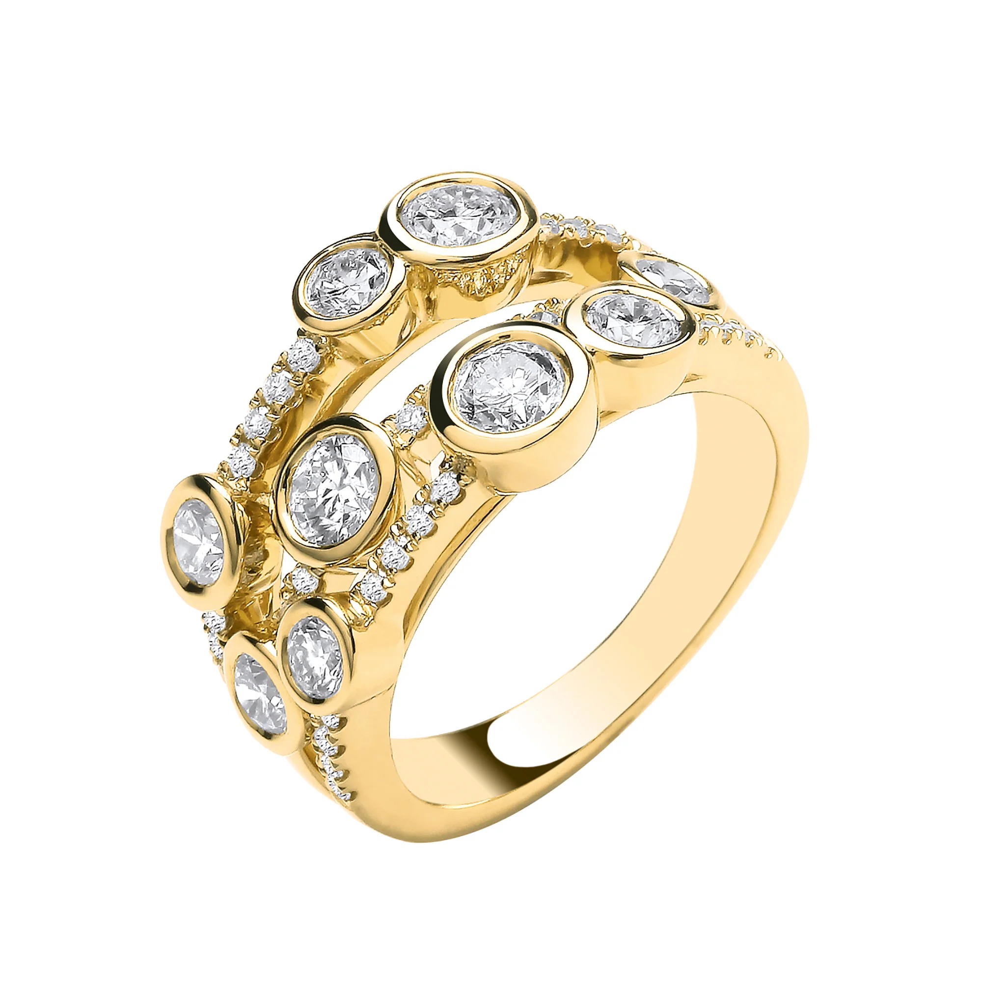 9ct Yellow Gold 1.70ctw Lab Grown Diamond Dress Ring IGI Certified - 9ct Gold - Image 3