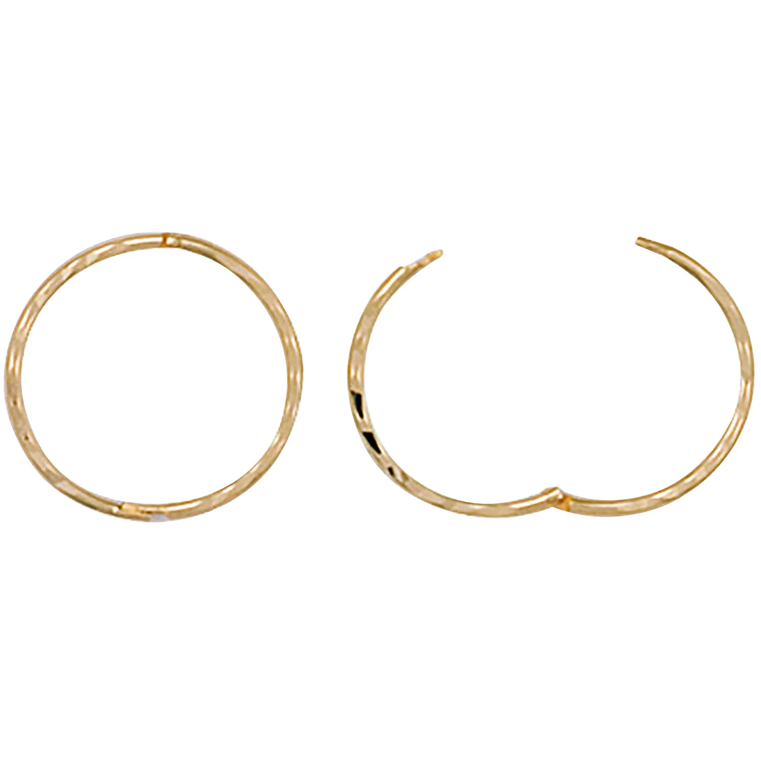 9ct Yellow Gold 14mm D/C Hinged Sleepers - 9ct Gold - Image 2
