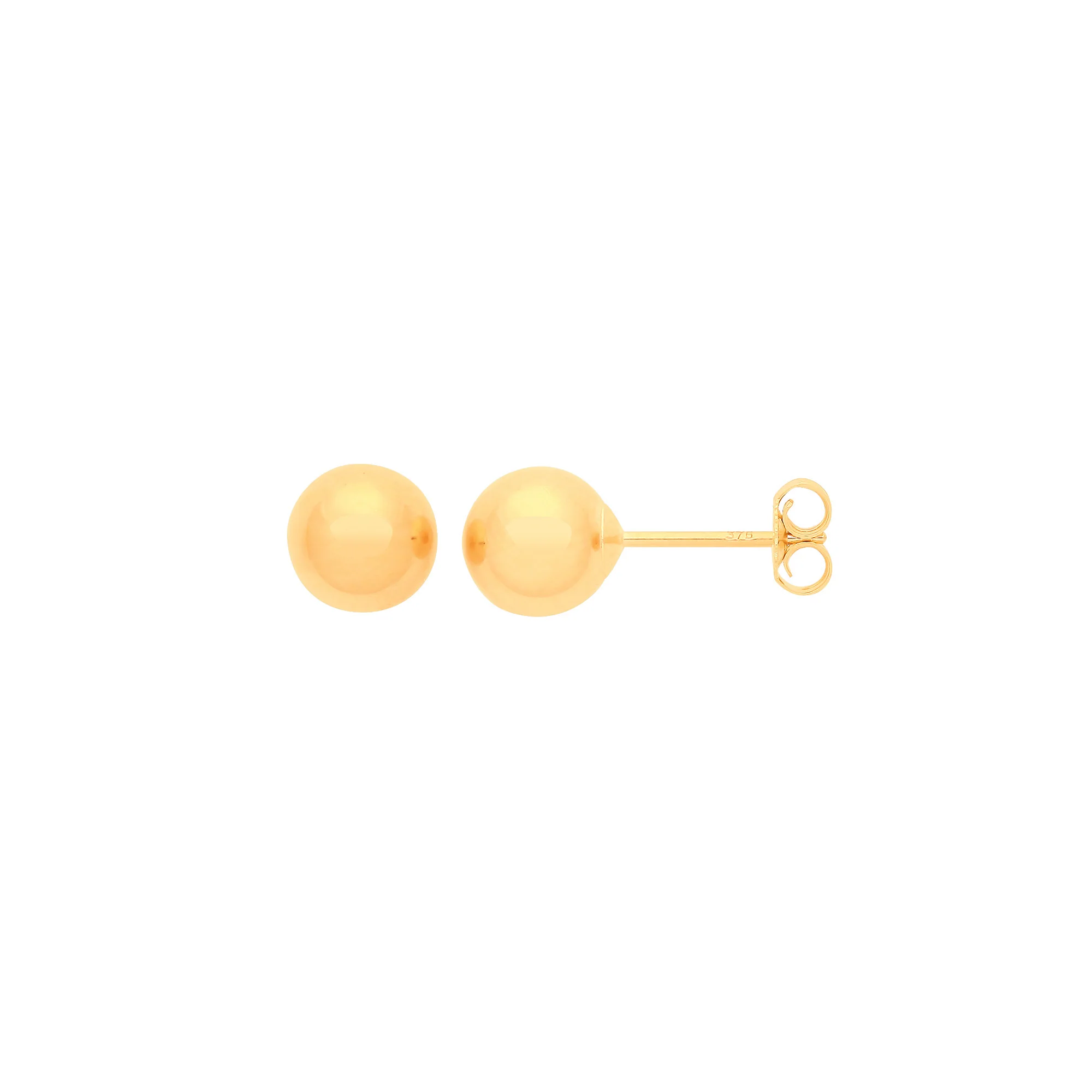 9ct Yellow Gold 6mm Ball Studs - 9ct Gold - Image 2