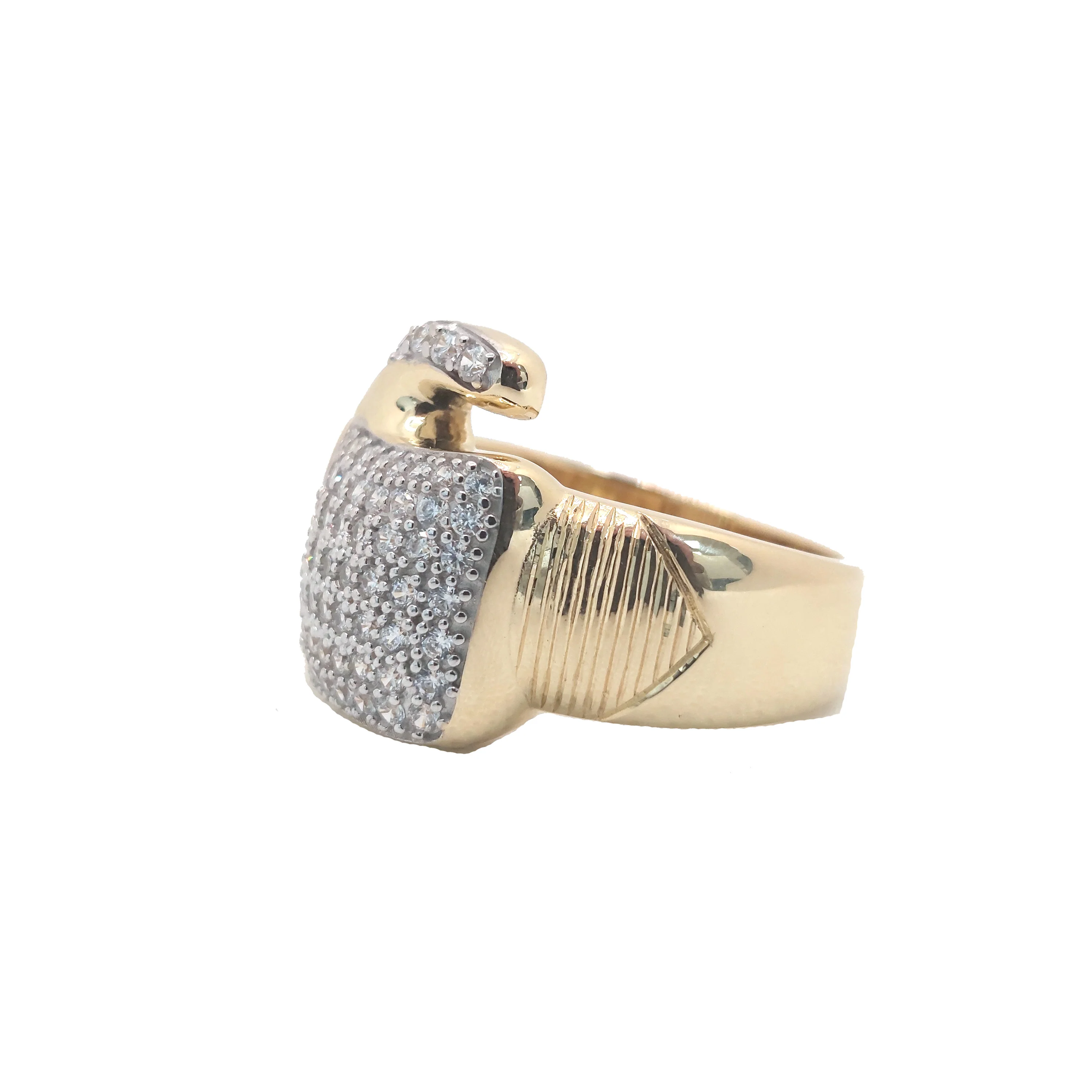 9ct Yellow Gold Cubic Zirconia Boxing Glove Ring - Image 2
