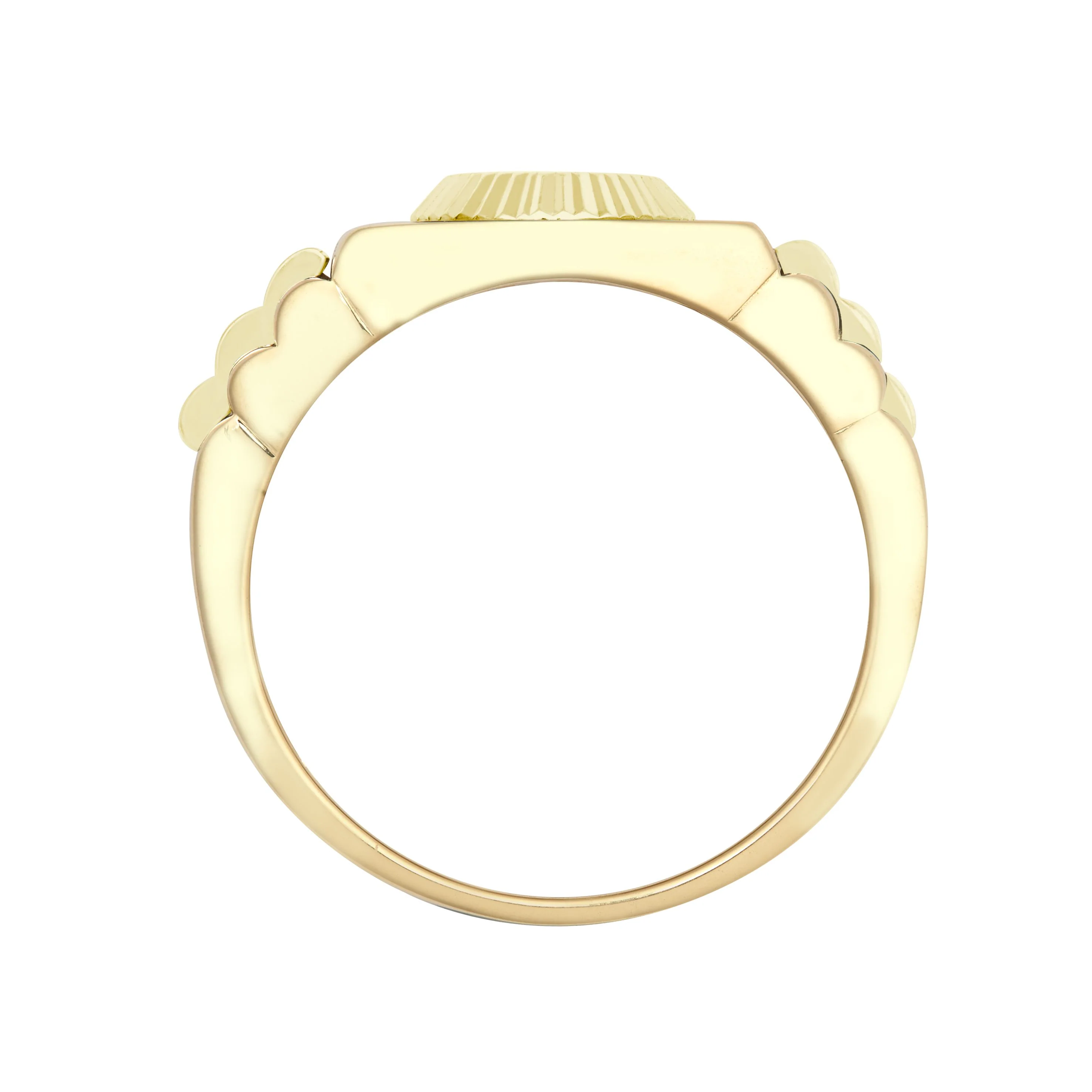 9ct Yellow Gold Cubic Zirconia Set Watch Strap & Bezel Ring - Image 2