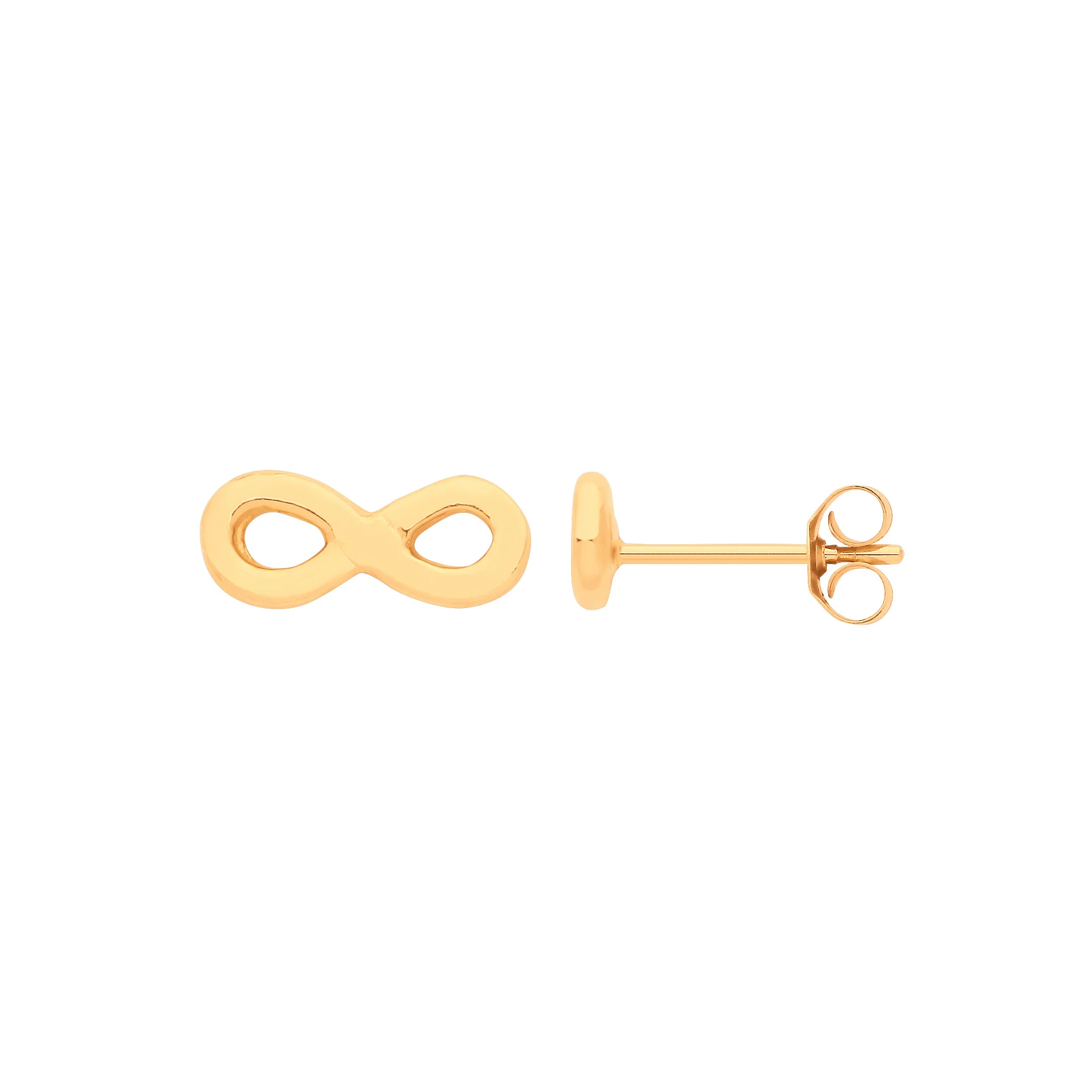 9ct Yellow Gold Infinity Studs - 9ct Gold - Image 2