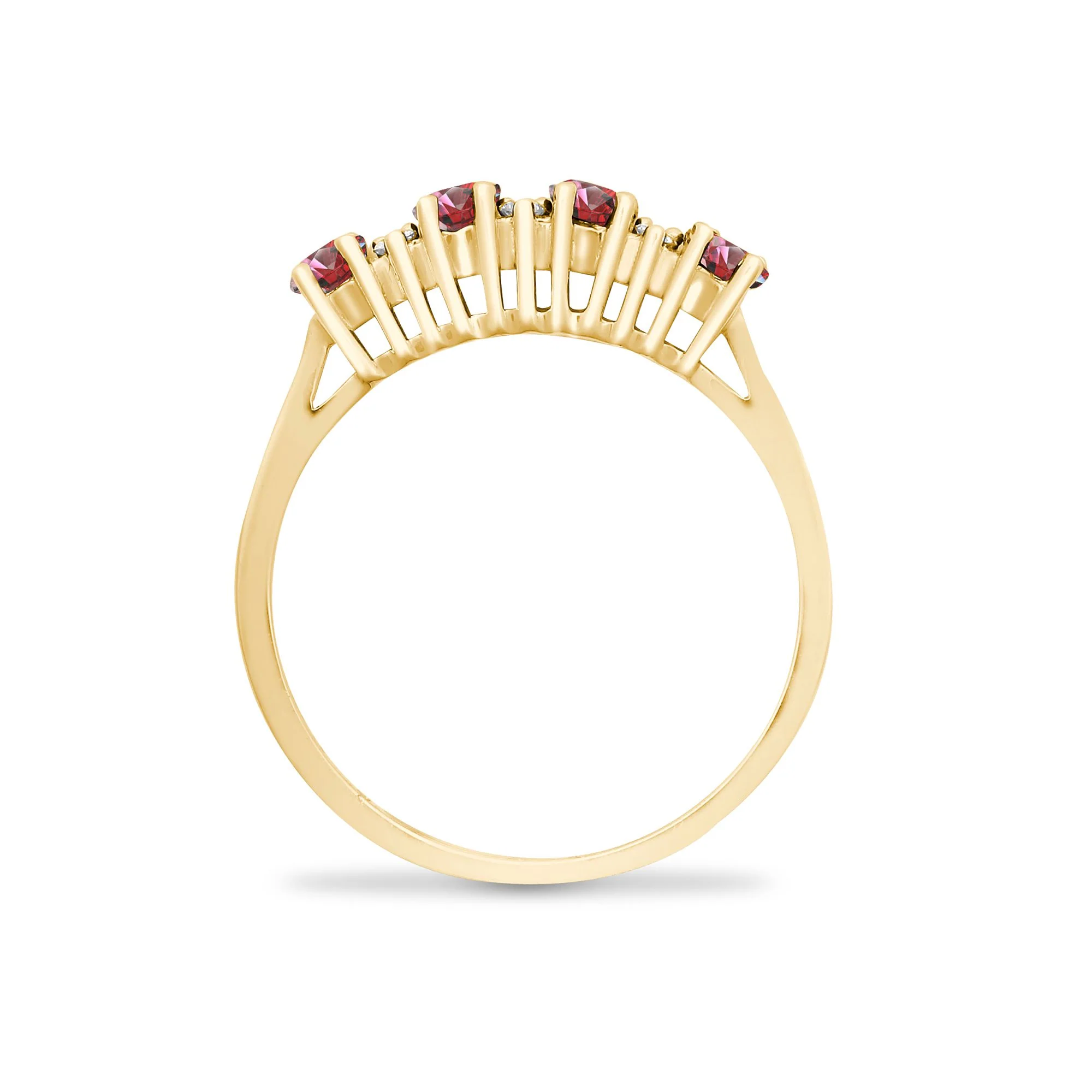9ct Yellow Gold Natural Diamond 12pts & Ruby 92pts Ring - Image 2