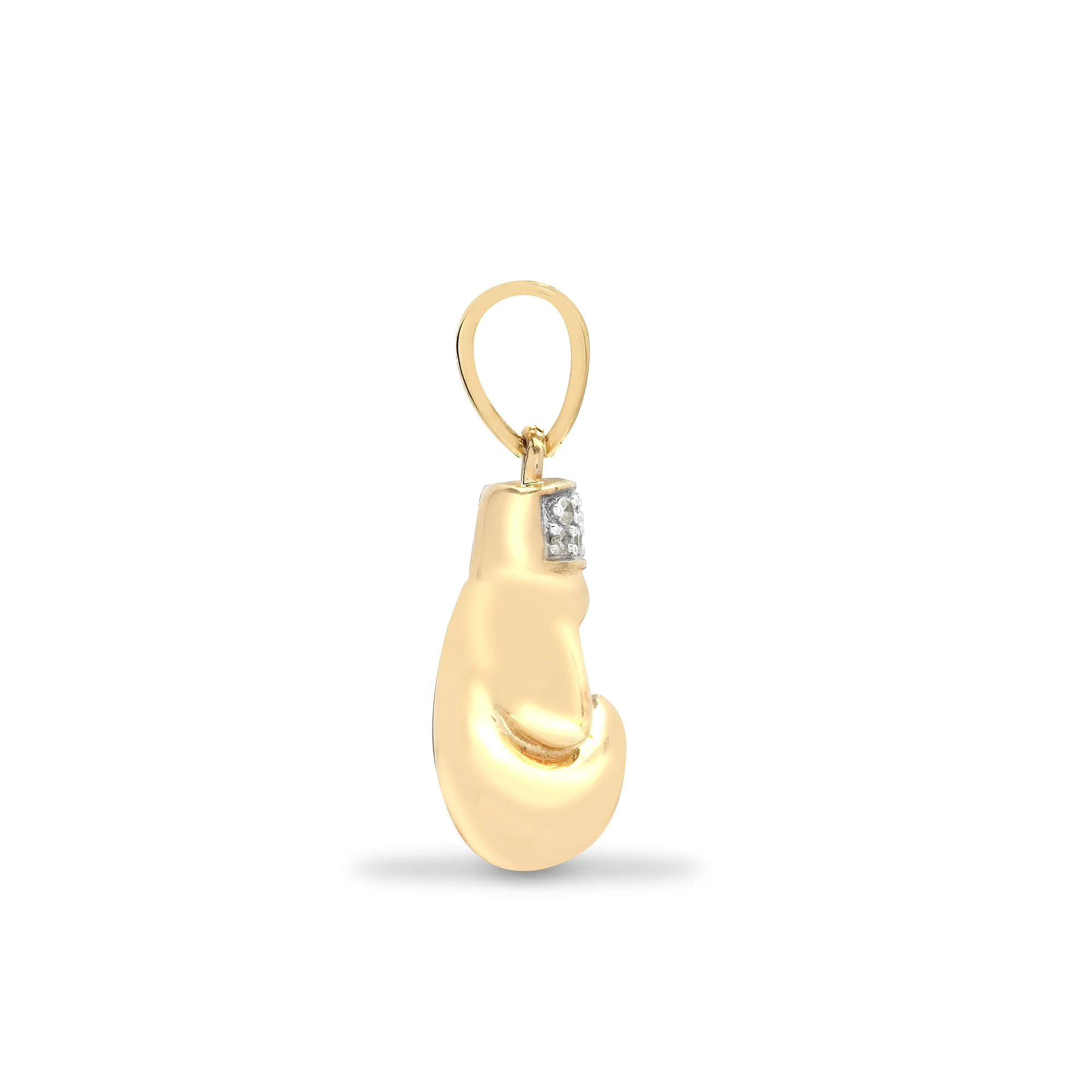 9ct Yellow Gold Natural Diamond Boxing Glove Pendant - Image 2