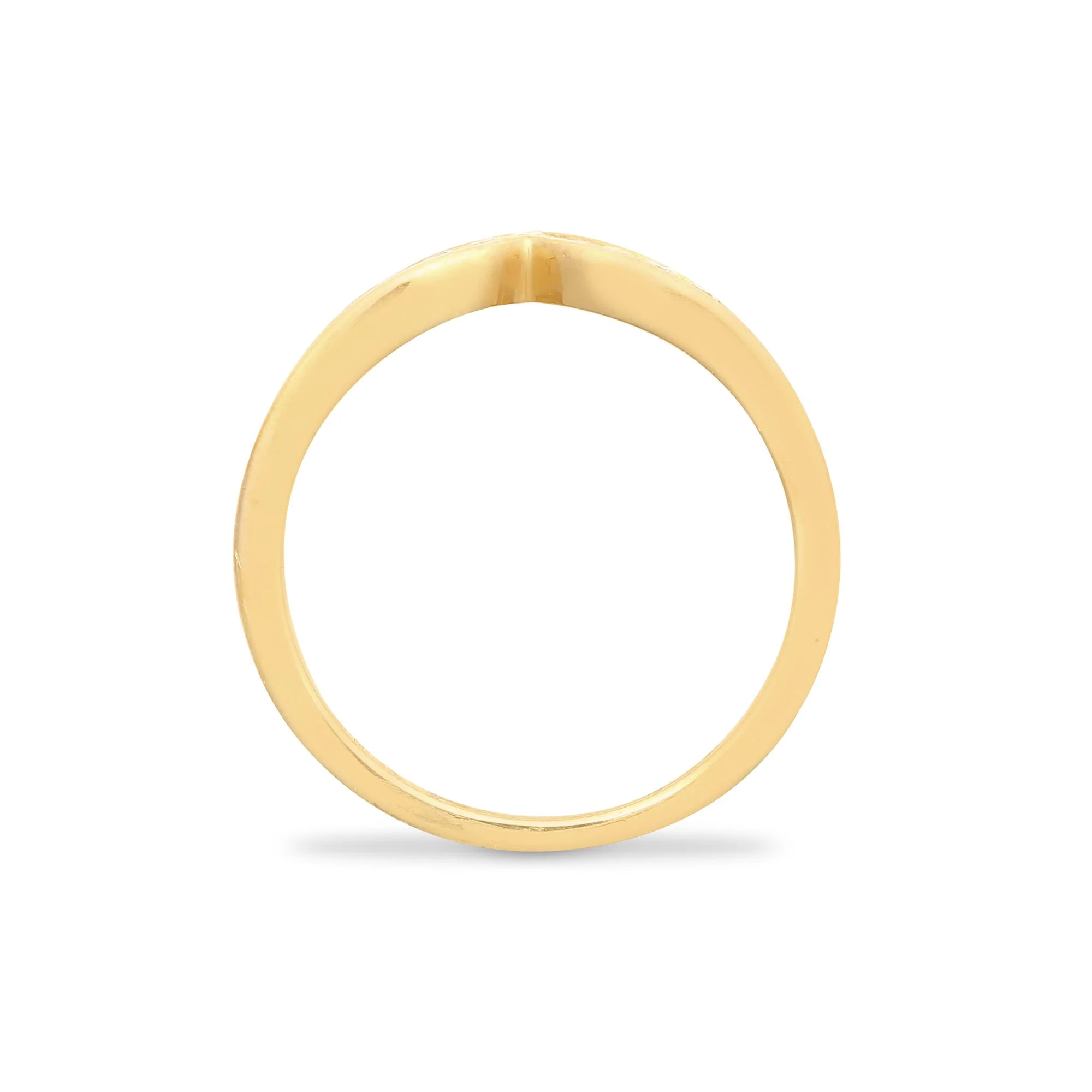 9ct Yellow Gold Natural Diamond Wishbone Ring - Image 2