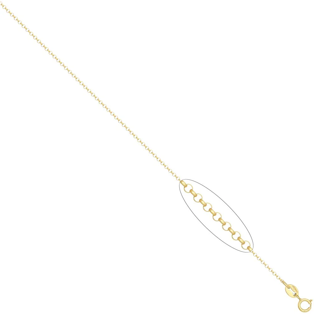 9ct Yellow Gold Round Belcher 1.7mm Gauge Pendant Chain