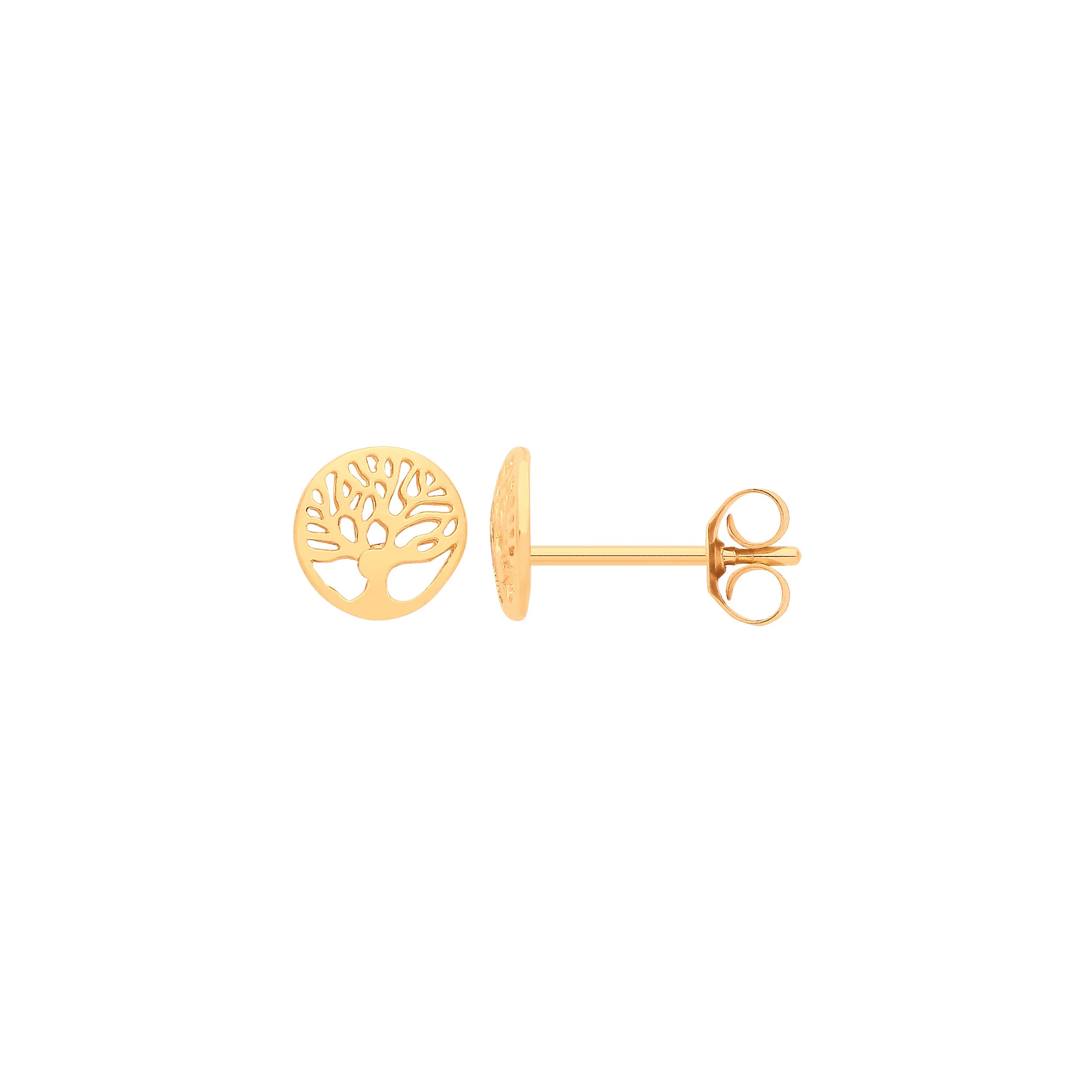9ct Yellow Gold Tree of Life Studs - 9ct Gold - Image 2