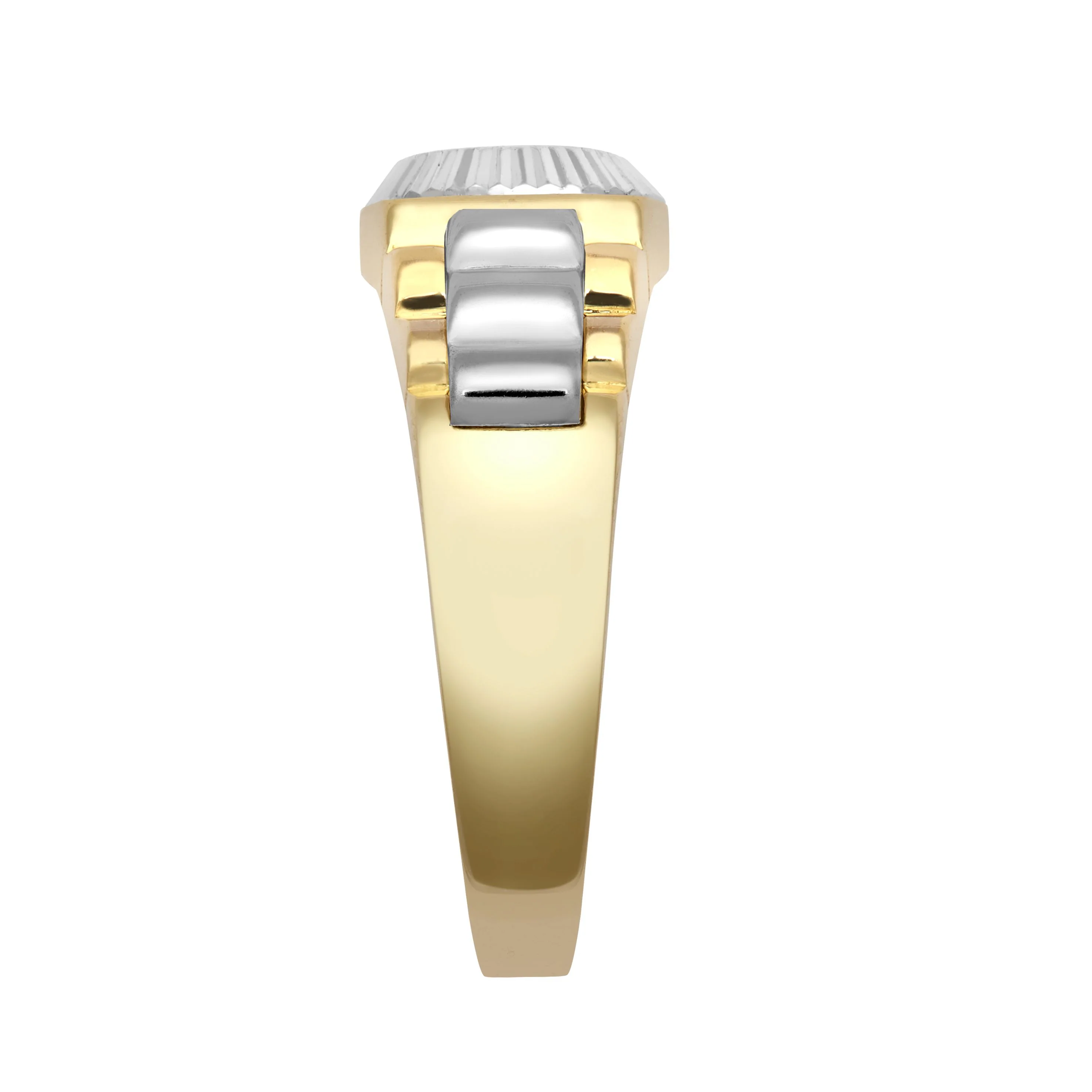 9ct Yellow & White Gold Cubic Zirconia Set Watch Strap & Bezel Ring - Image 3