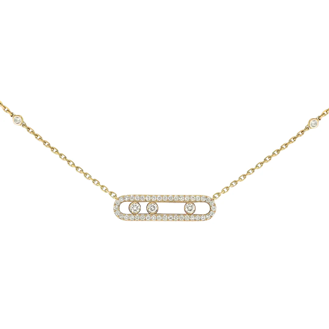 Baby Move Pavé Diamond Necklace 18ct Gold - Image 3