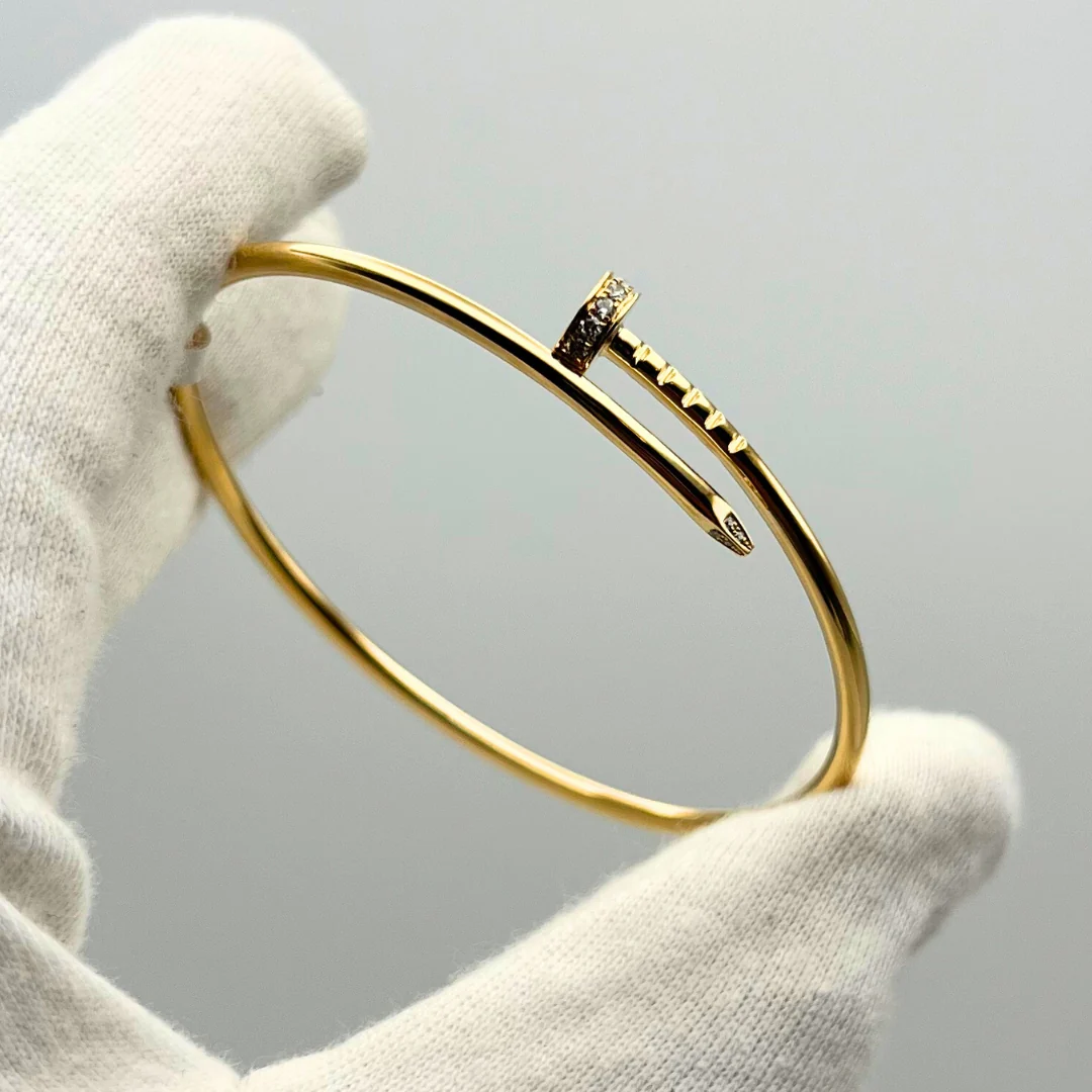 Cartier Juste Un Clou Diamond Tip Small Bracelet 18K Yellow Gold - Image 3