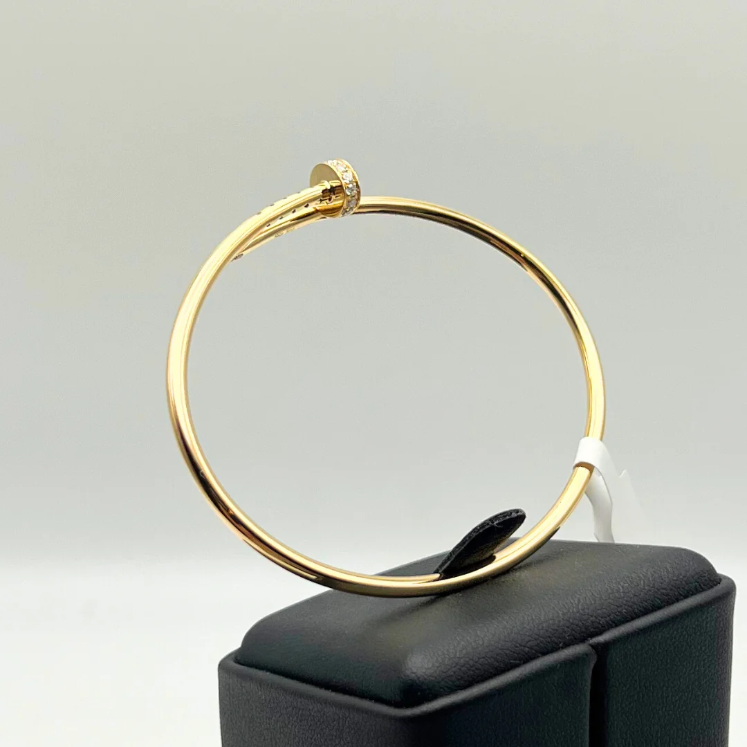 Cartier Juste Un Clou Diamond Tip Small Bracelet 18K Yellow Gold - Image 6