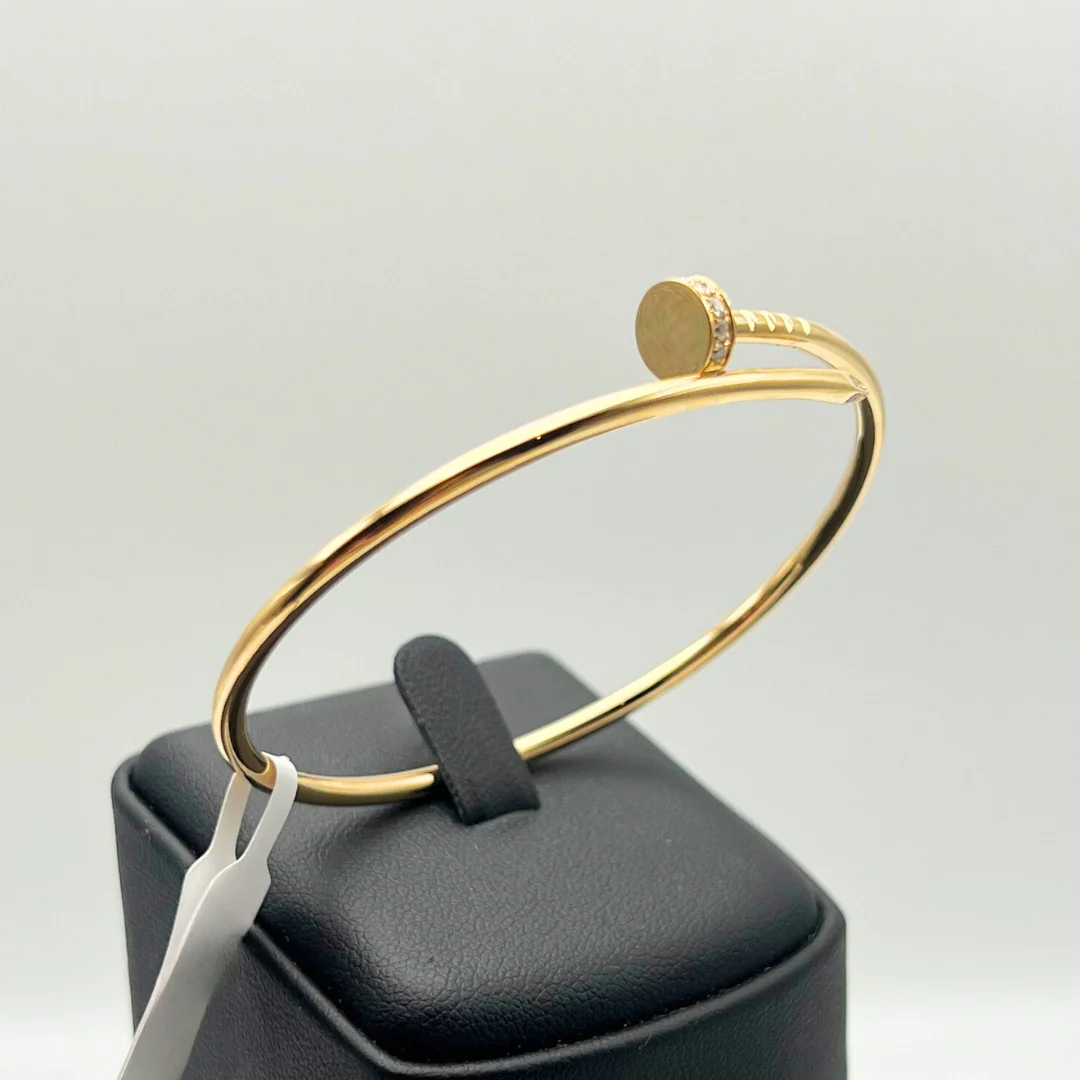 Cartier Juste Un Clou Diamond Tip Small Bracelet 18K Yellow Gold - Image 8