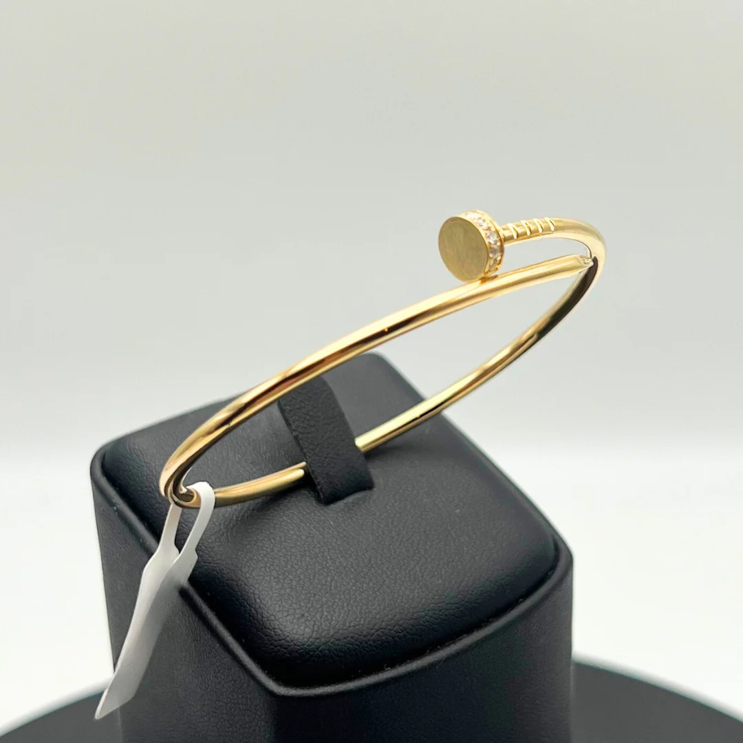 Cartier Juste Un Clou Diamond Tip Small Bracelet 18K Yellow Gold - Image 9