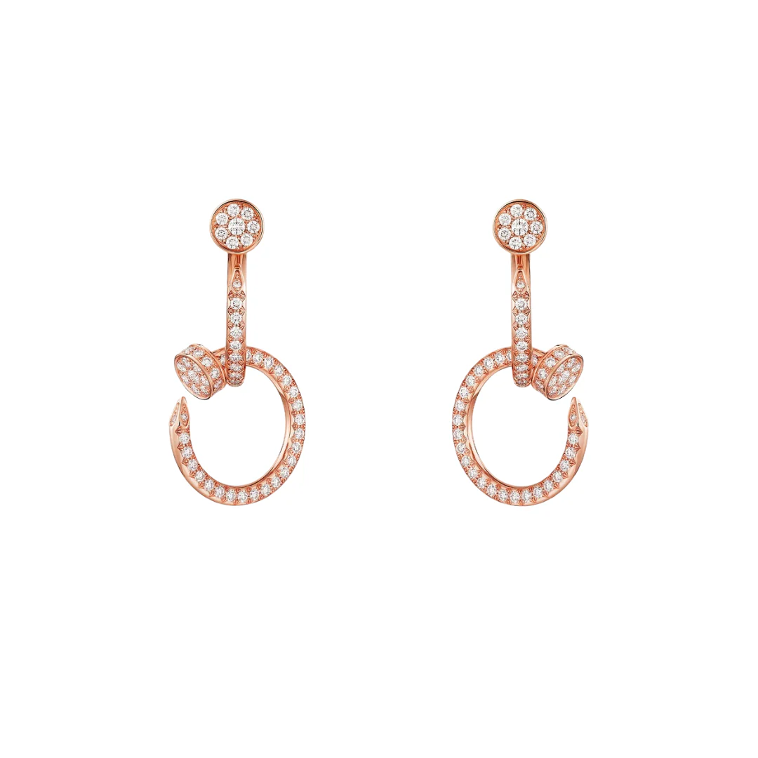 Cartier Juste Un Clou Earring Double Hoop Semi-Paved Diamonds 18ct Gold - Image 3