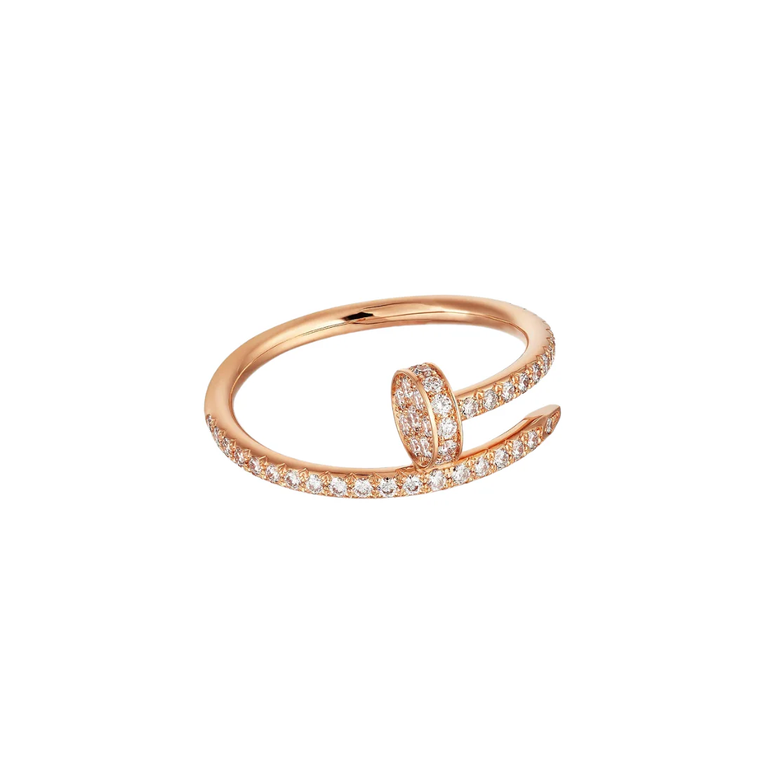 Cartier Juste Un Clou Ring Small Semi-Paved 18ct Gold - Image 2
