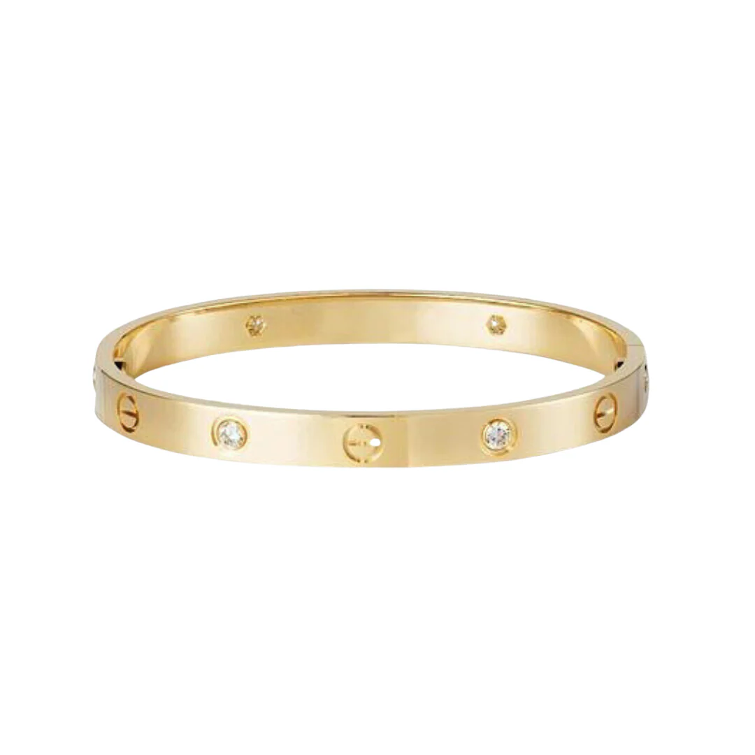 Cartier Love Bracelet Classic 4 Diamonds 18K Yellow Gold