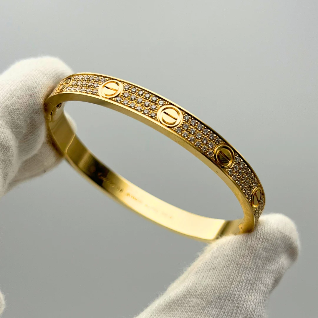 Cartier Love Bracelet Classic Diamond-Paved 18K Rose Gold - Image 4