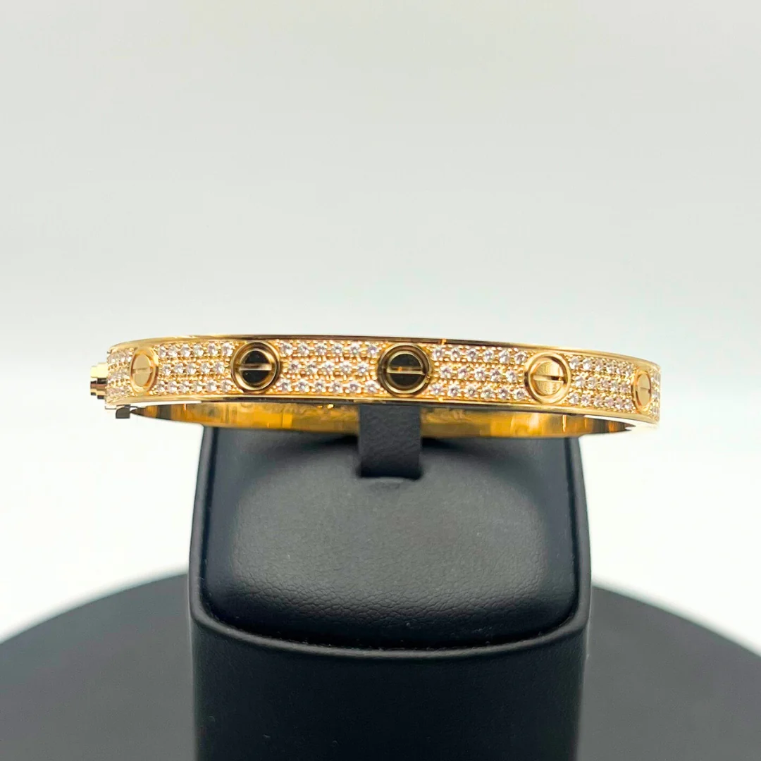 Cartier Love Bracelet Classic Diamond-Paved 18K Rose Gold - Image 14