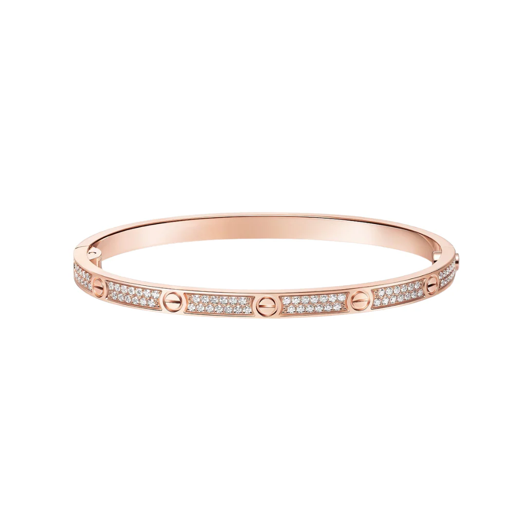 Cartier Small Love Bracelet Full Paved Diamonds 18ct Gold - Image 3