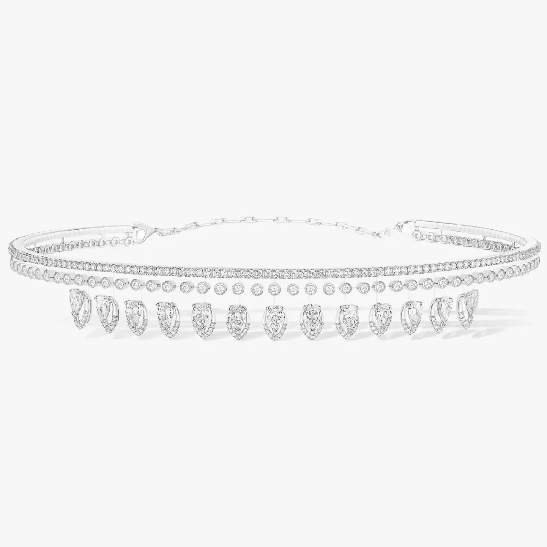 Desert Bloom Diamond Choker Skinny 18ct White Gold