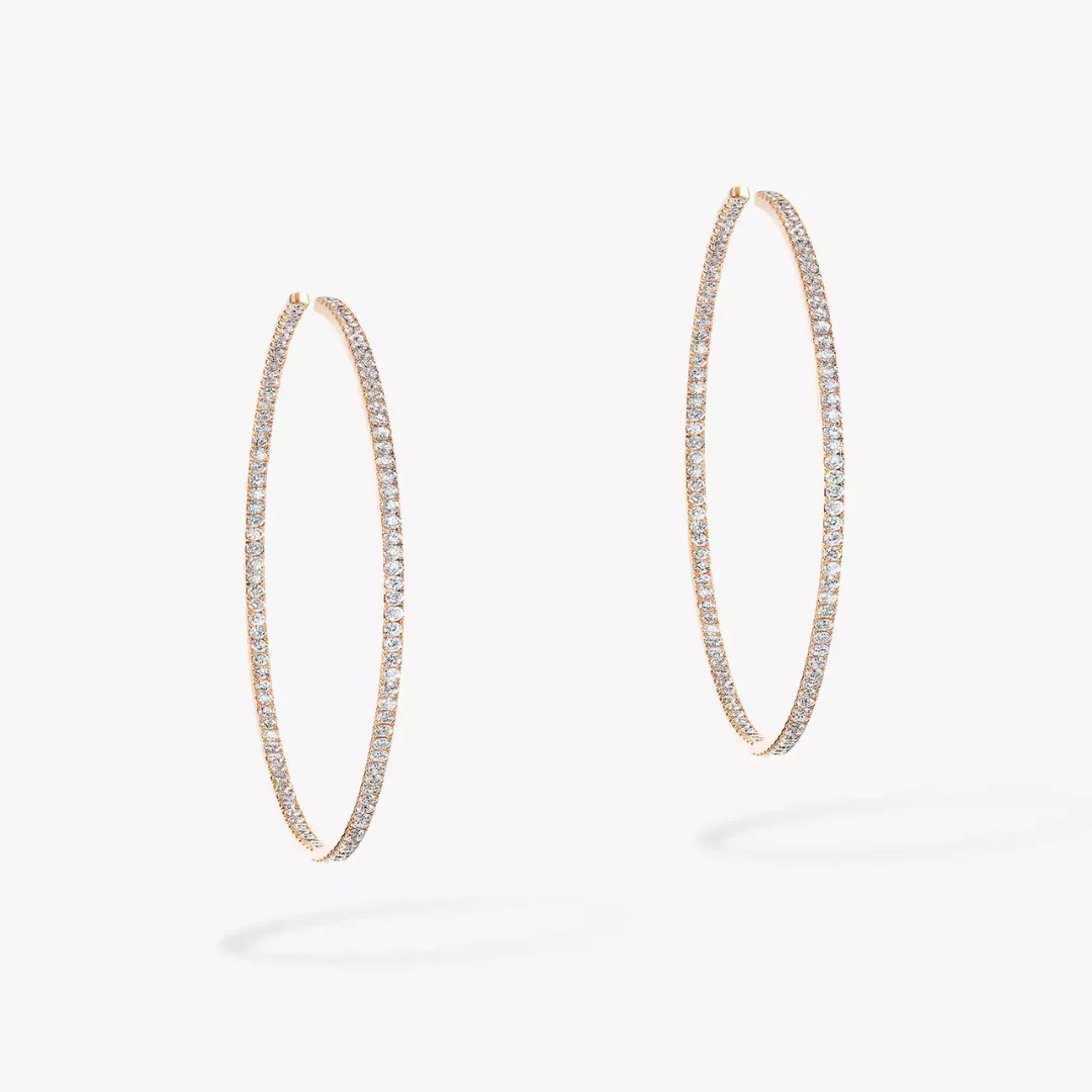 Gatsby Small Hoop Diamond Earrings 18ct Gold