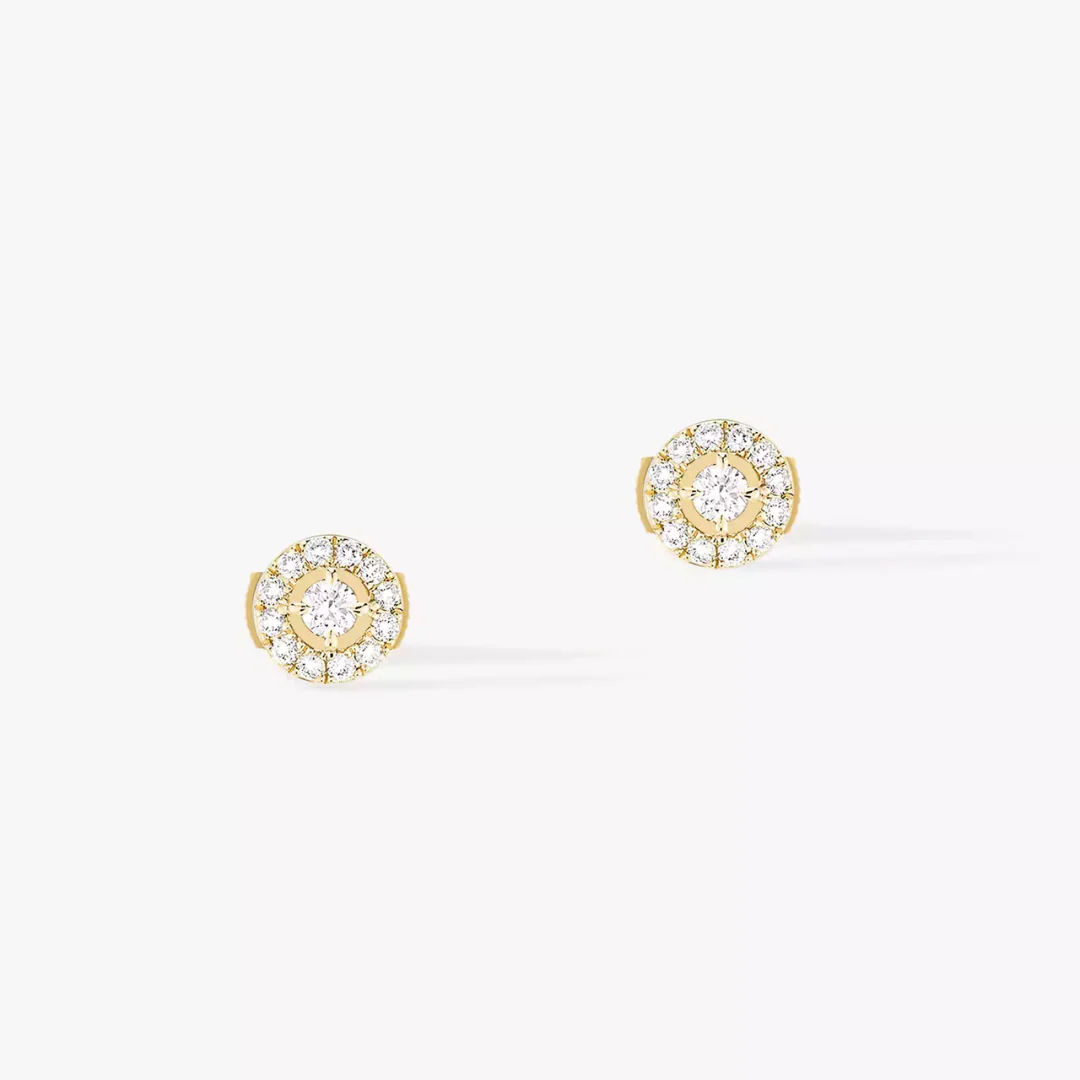 Joy Round Diamond Earrings 18ct Gold - Image 3