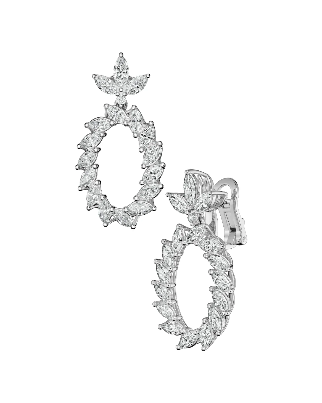 L'Heure du Diamant Marquise Diamond Earrings 18ct White Gold