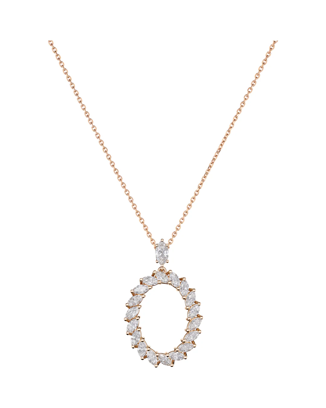 L'Heure du Diamant Marquise Diamond Pendant 18ct Rose Gold