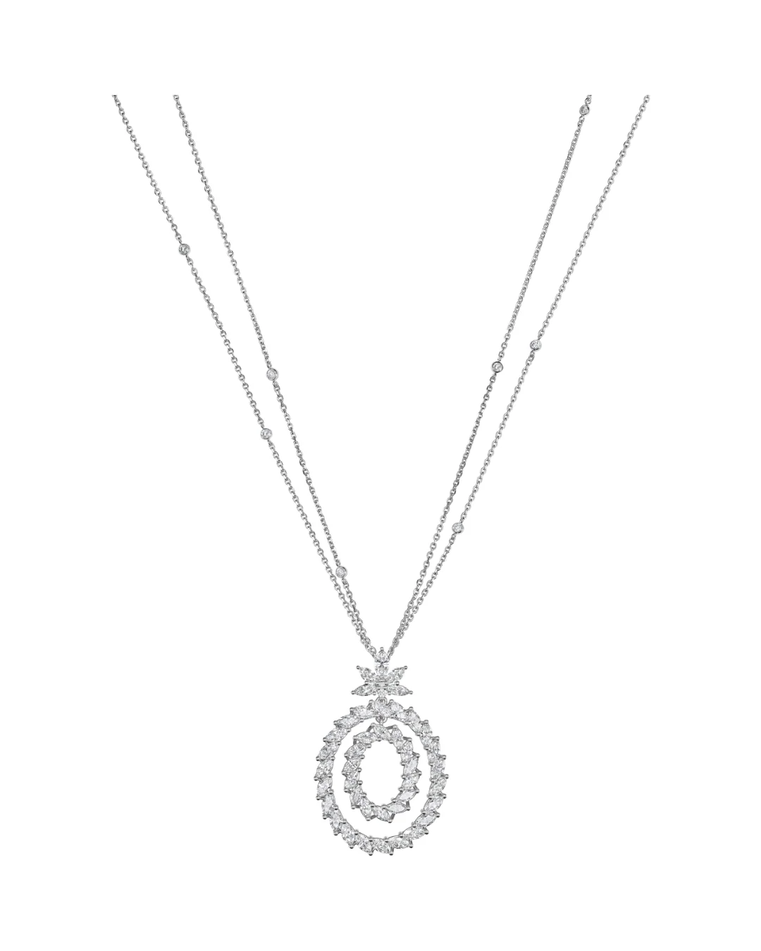 L'Heure du Diamant Marquise Diamond Pendant 18ct White Gold