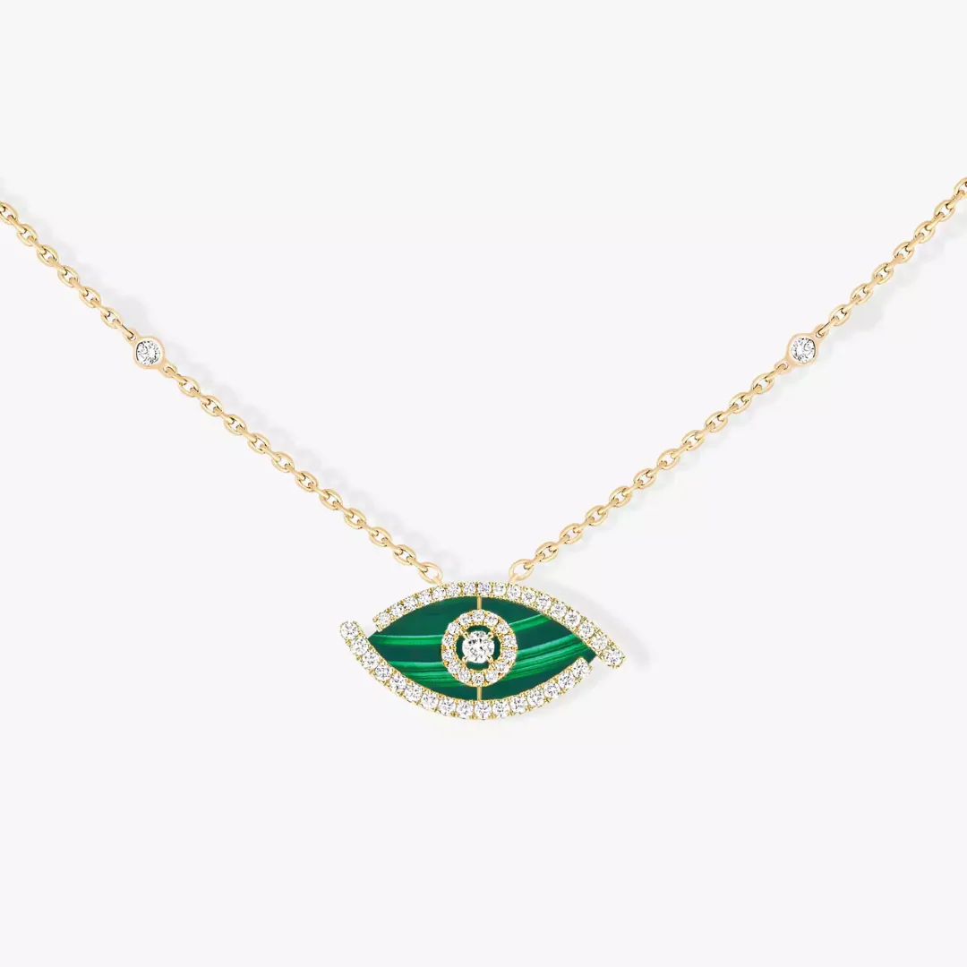 Lucky Eye Malachite Necklace 18ct Gold