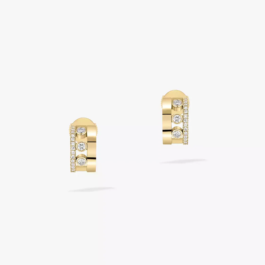 Move Romane Mini Hoops Diamond Earrings 18ct Gold - Image 3