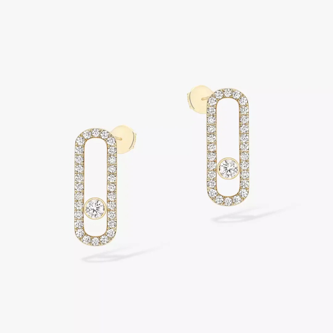 Move Uno Diamond Pavé Earrings 18ct Gold - Image 3