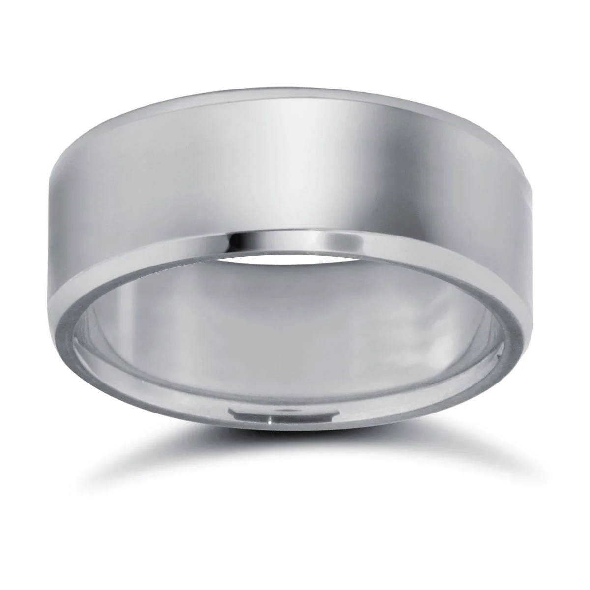 Palladium Standard Weight Flat Court Profile Bevelled Edge Wedding Ring