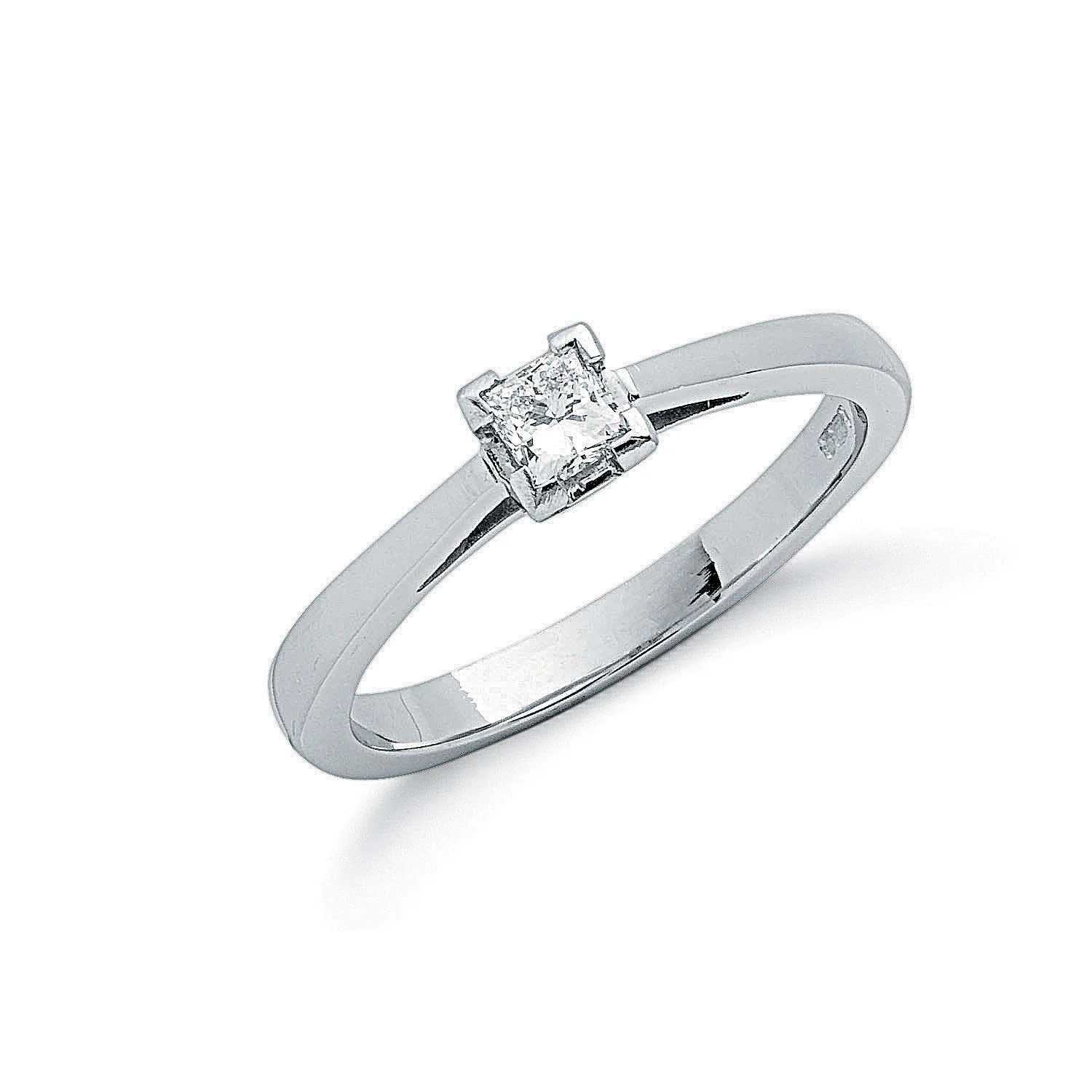 Platinum 0.25ct G/H-Si Princess Cut Diamond Engagement Ring - Platinum - Image 2